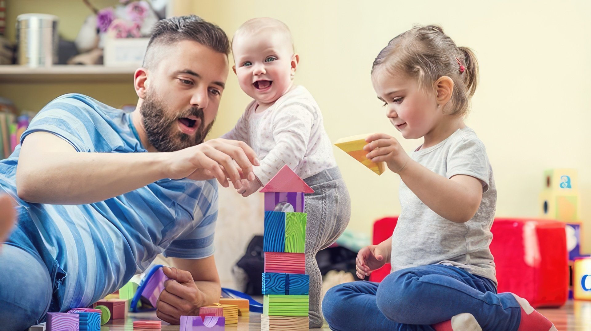 Pisces father gladly joins in children's games, calmly perceives their pranks