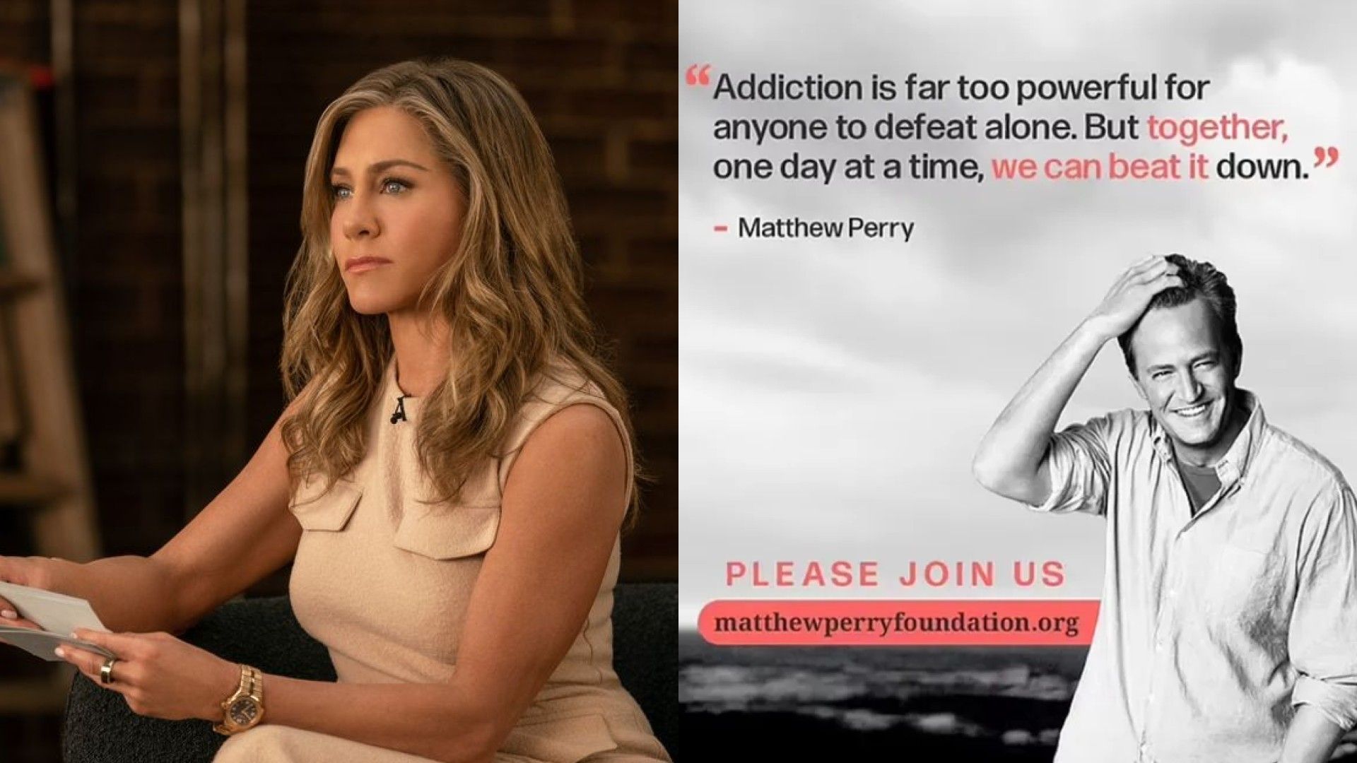 Jennifer Aniston Urges Support for Matthew Perry's Charity Foundation