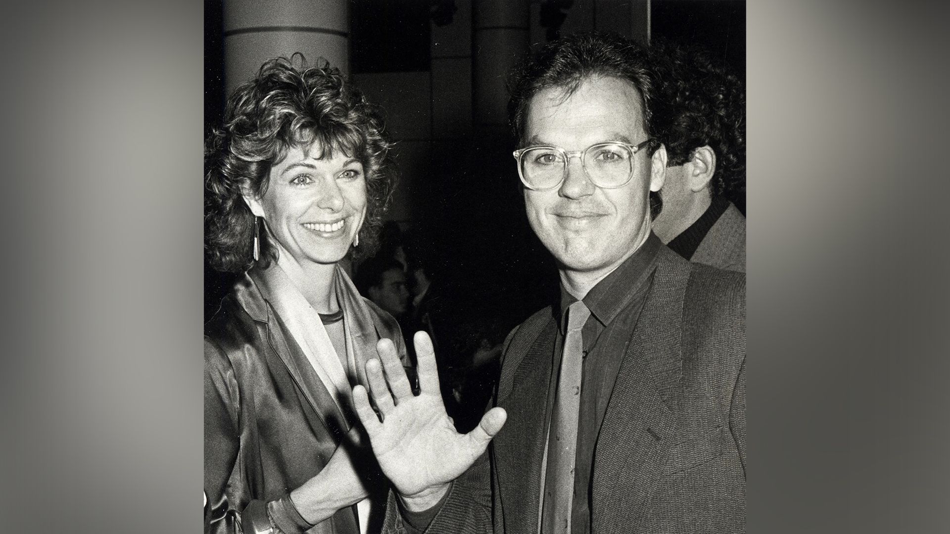 Michael Keaton and Caroline McWilliams