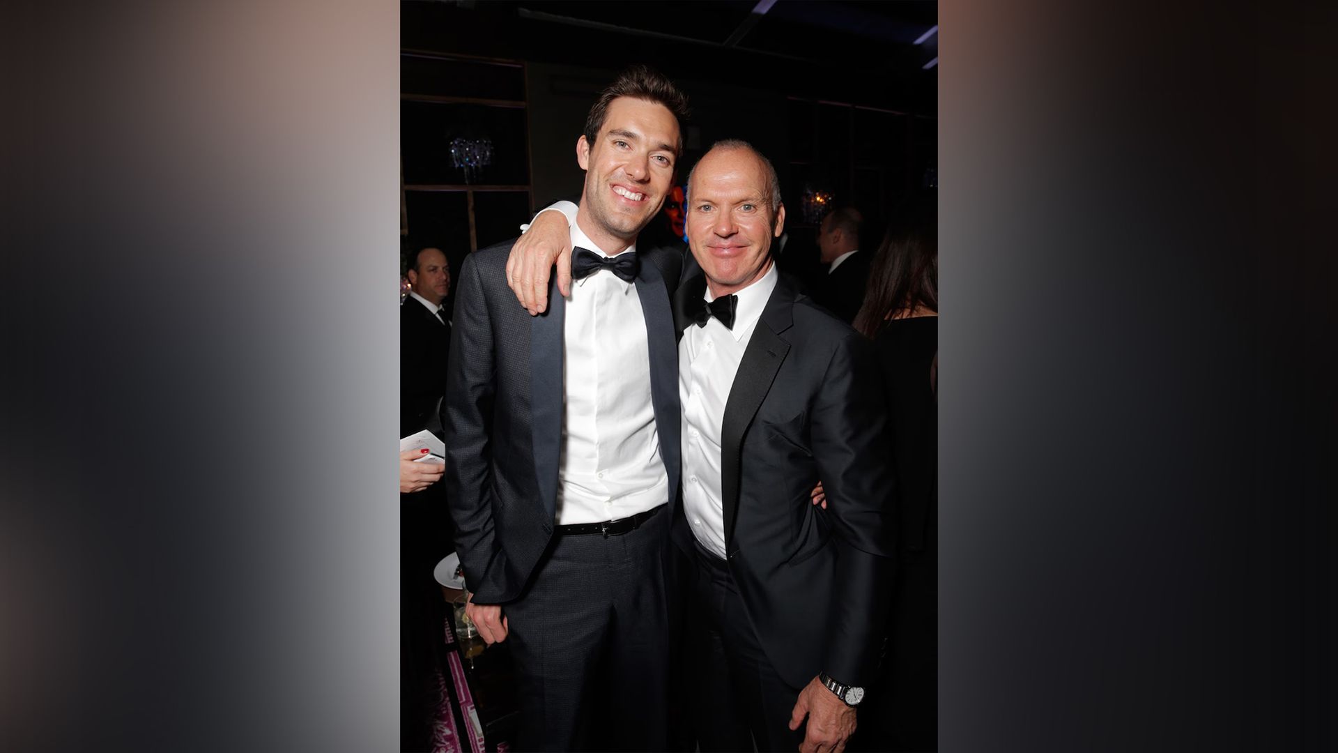 Michael Keaton with his son