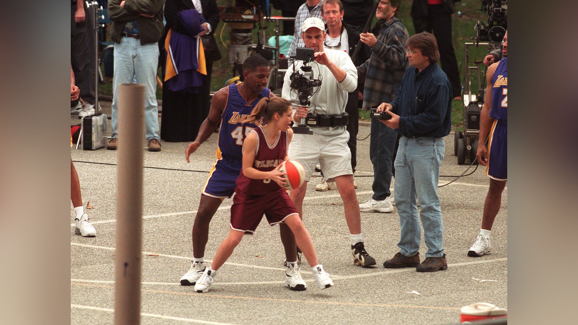 Jessica Biel on the set of the series '7th Heaven'