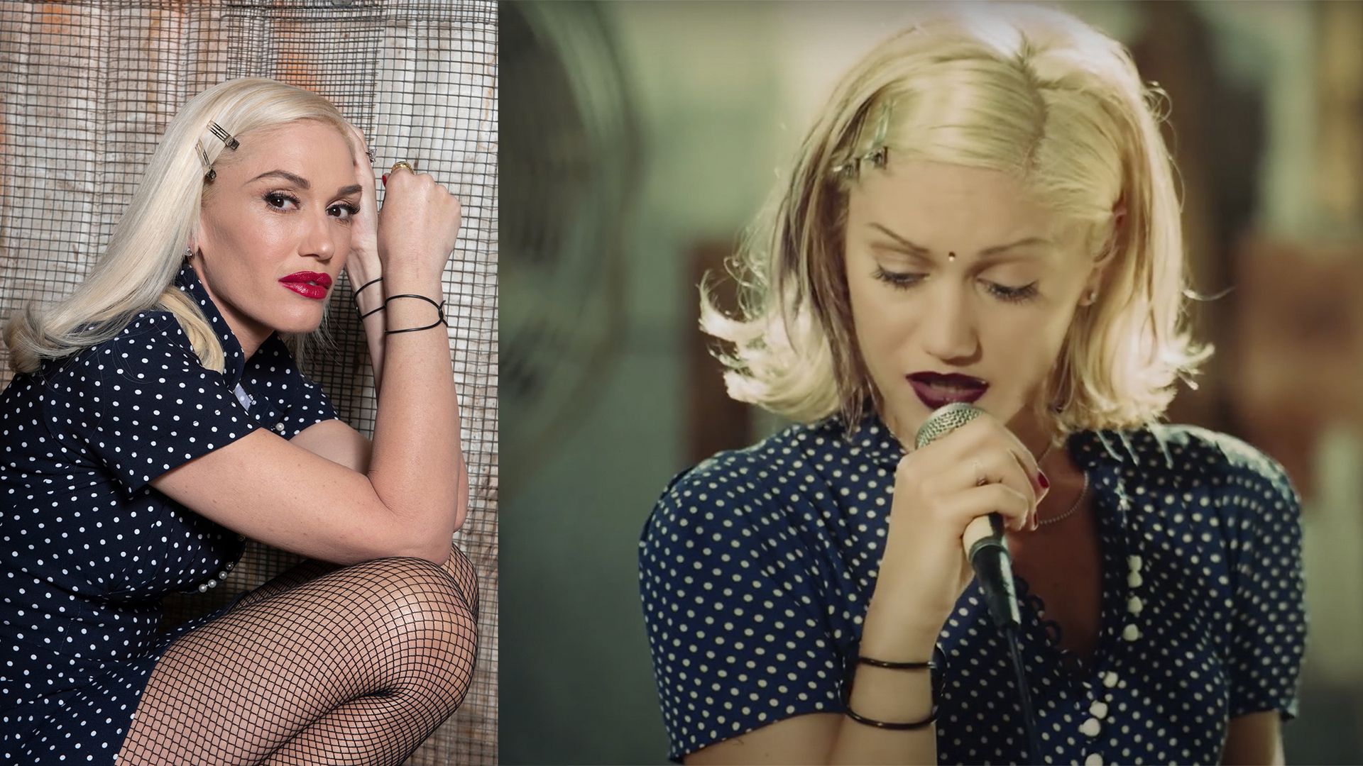 Gwen Stefani in 2021 and in 1995