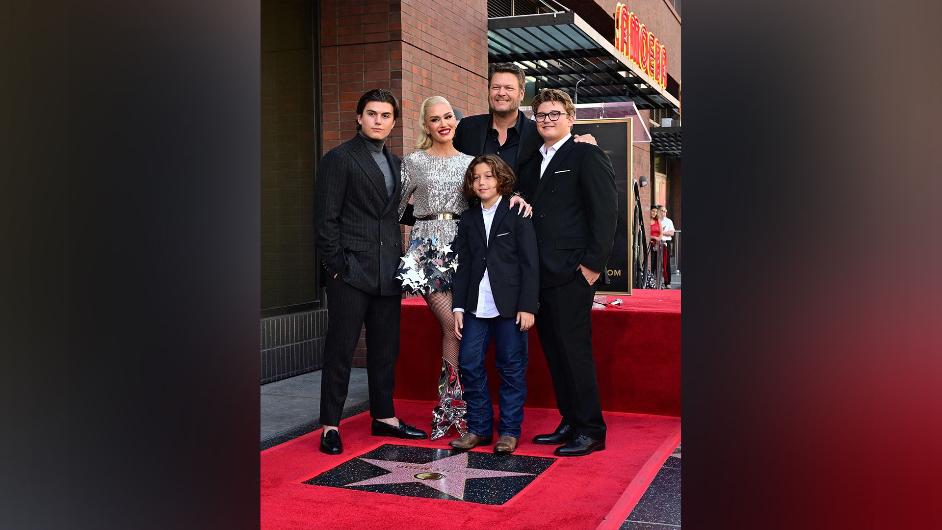 Gwen Stefani with her family at the opening of the star on the Walk of Fame