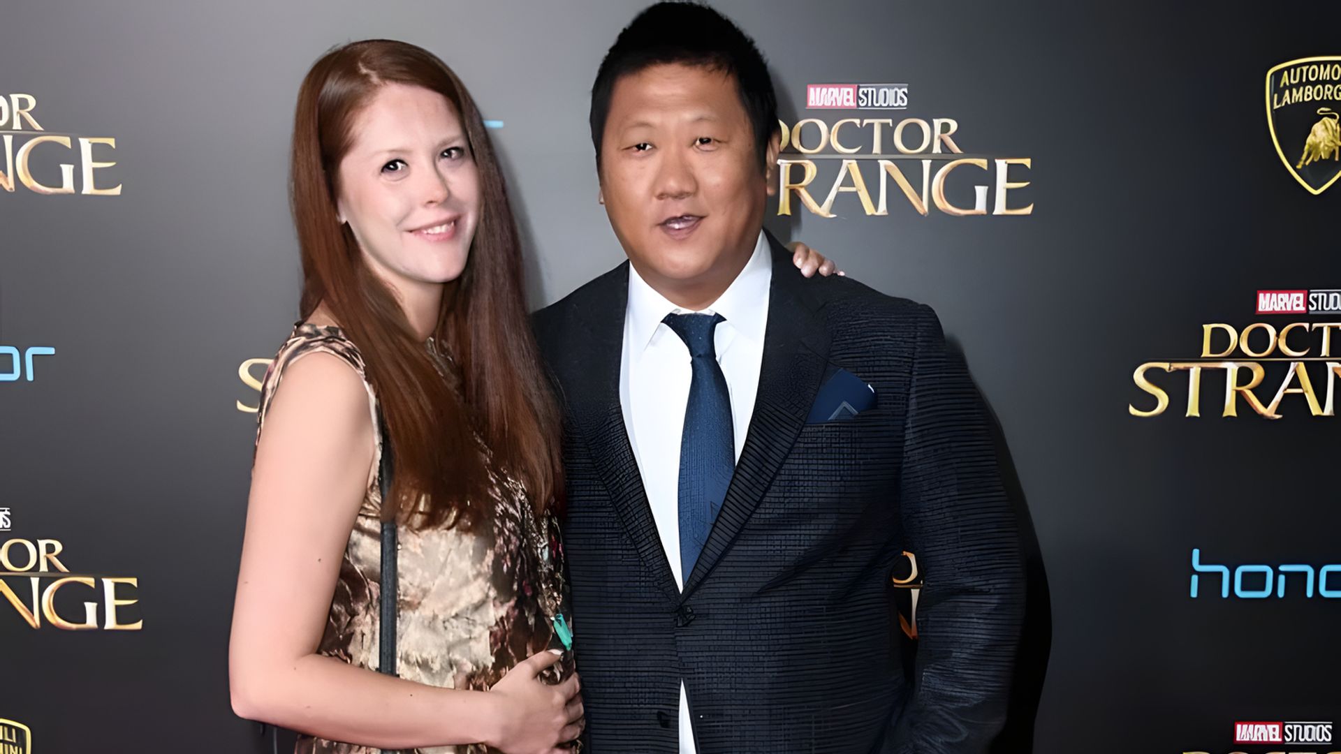 Benedict Wong and his wife Nina (2016)