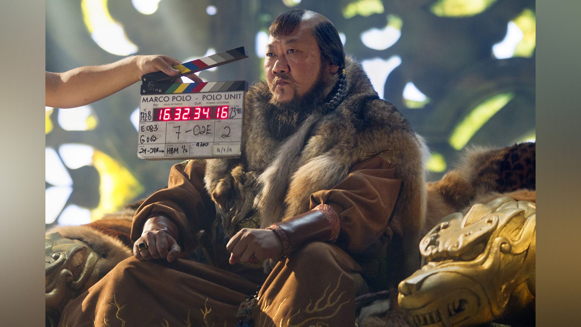 Benedict Wong on the set of the series Marco Polo