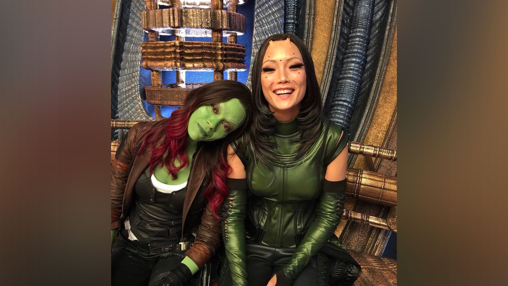 Pom Klementieff on the set of Guardians of the Galaxy Vol. 2