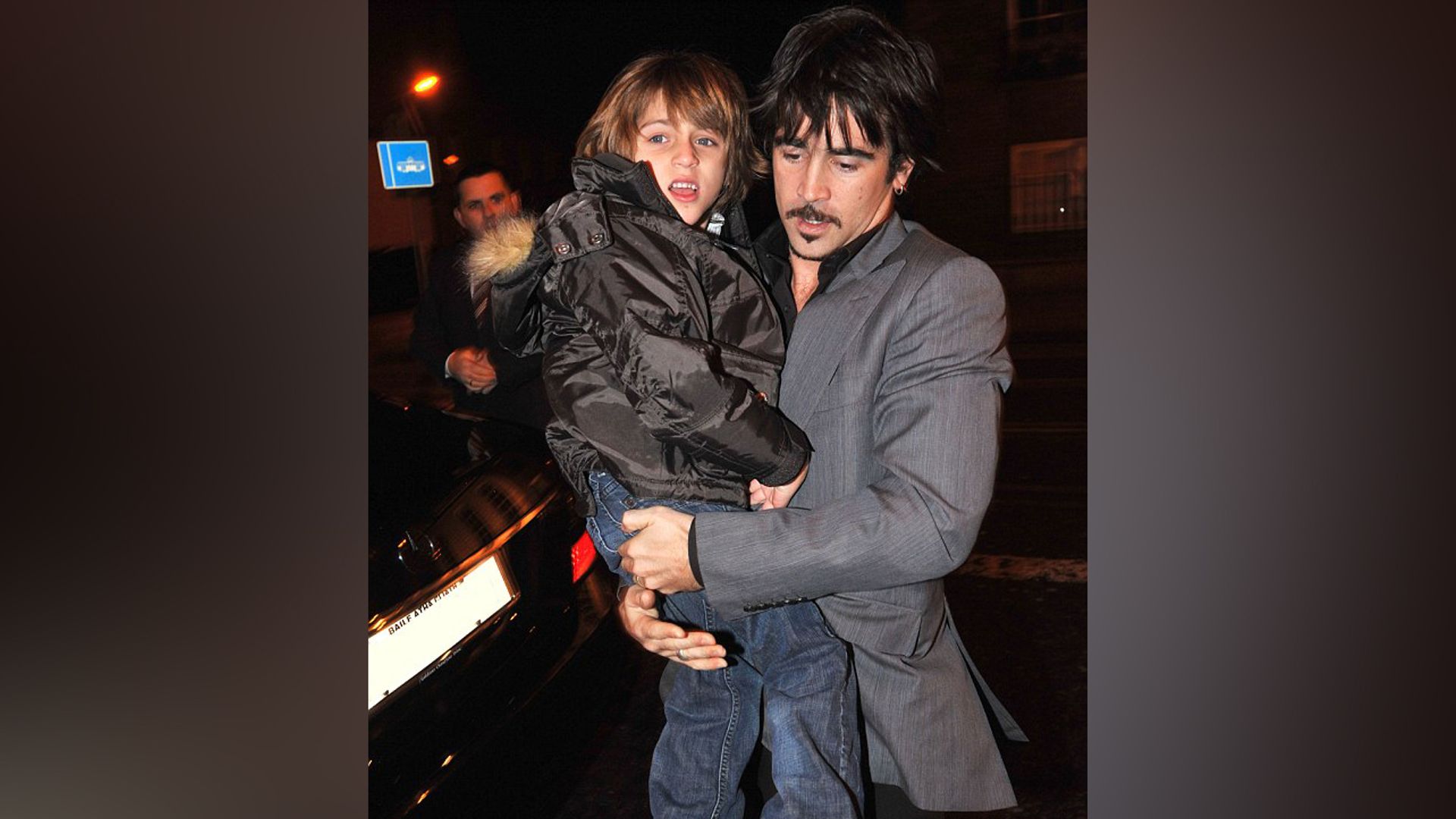 Colin Farrell with his son