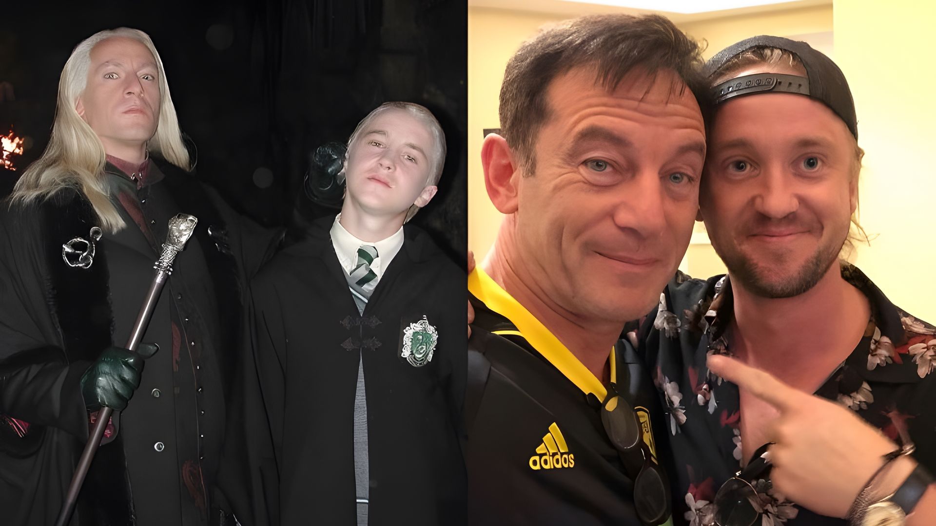 Jason Isaacs and Tom Felton