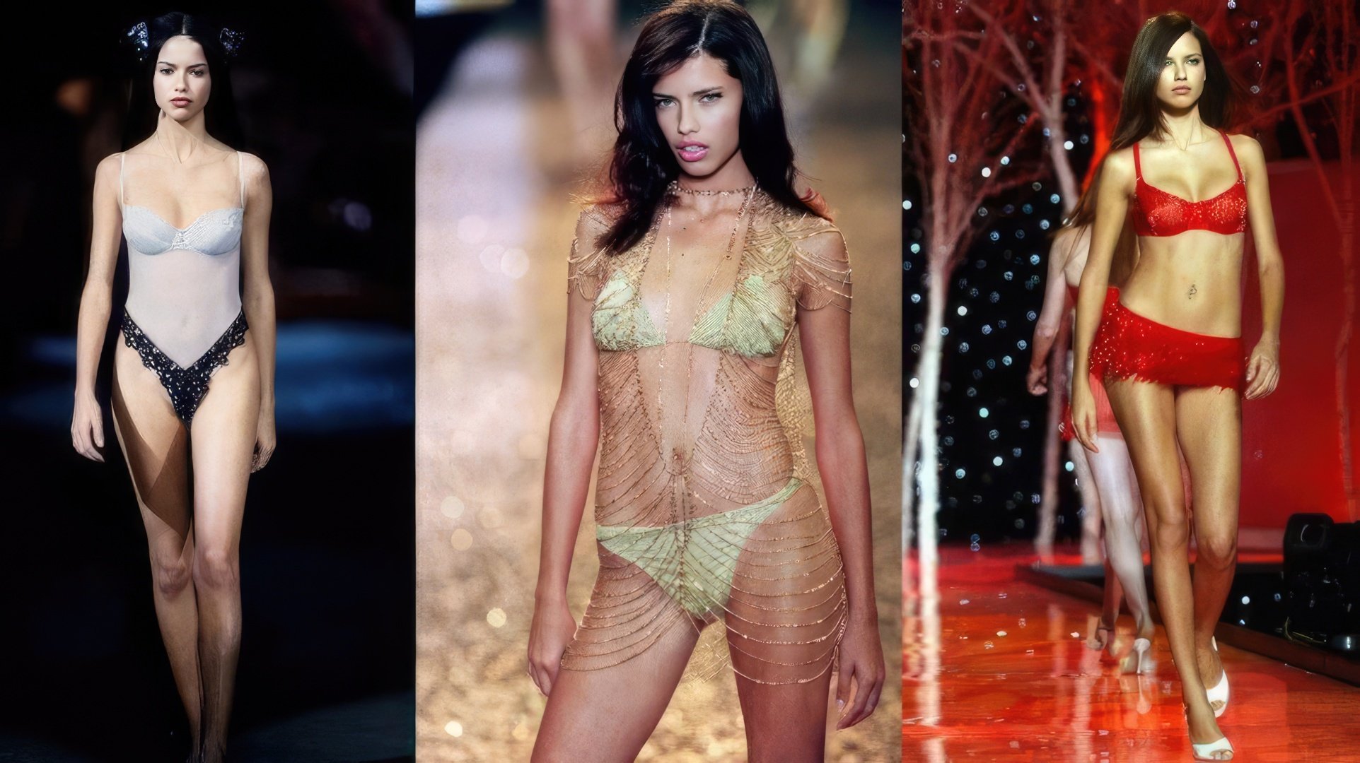 Adriana Lima in 1999, 2000, and 2001