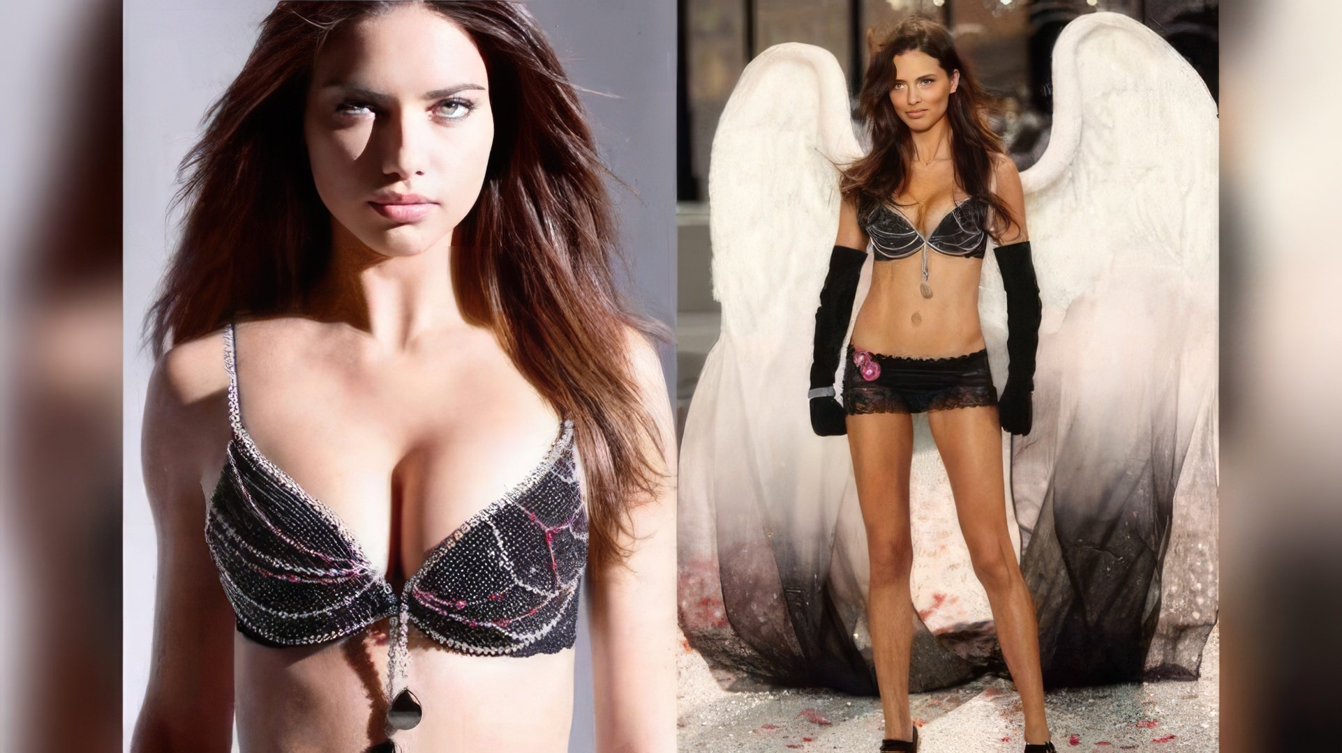 Adriana Lima in Black Diamond Fantasy Miracle Bra