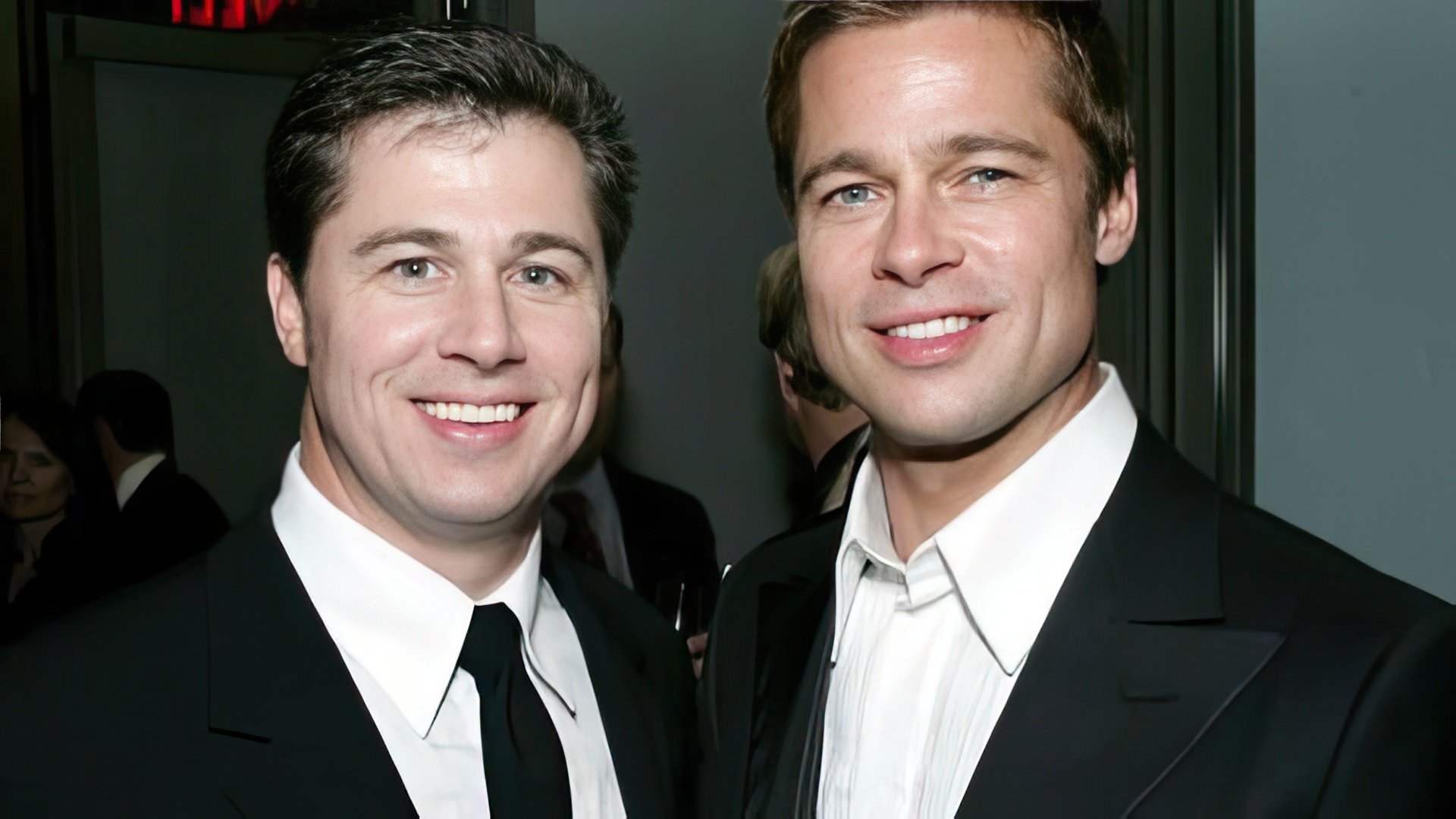 Brad Pitt and his younger Bbrothe Dug (2014)