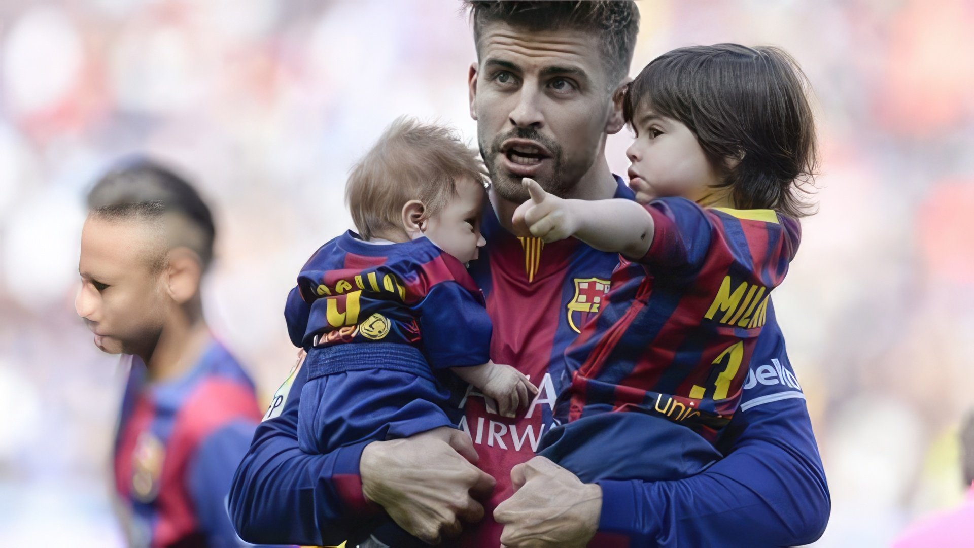 Gerard Piqué with his sons