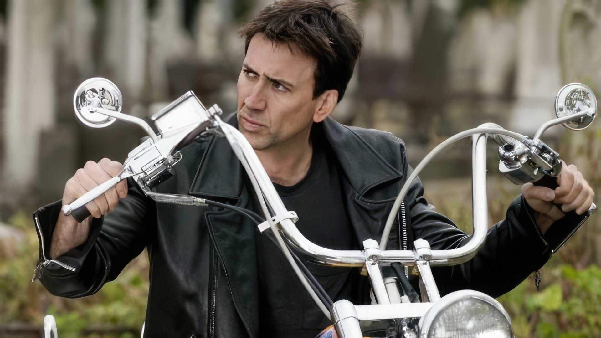 A shot from the movie Ghost Rider