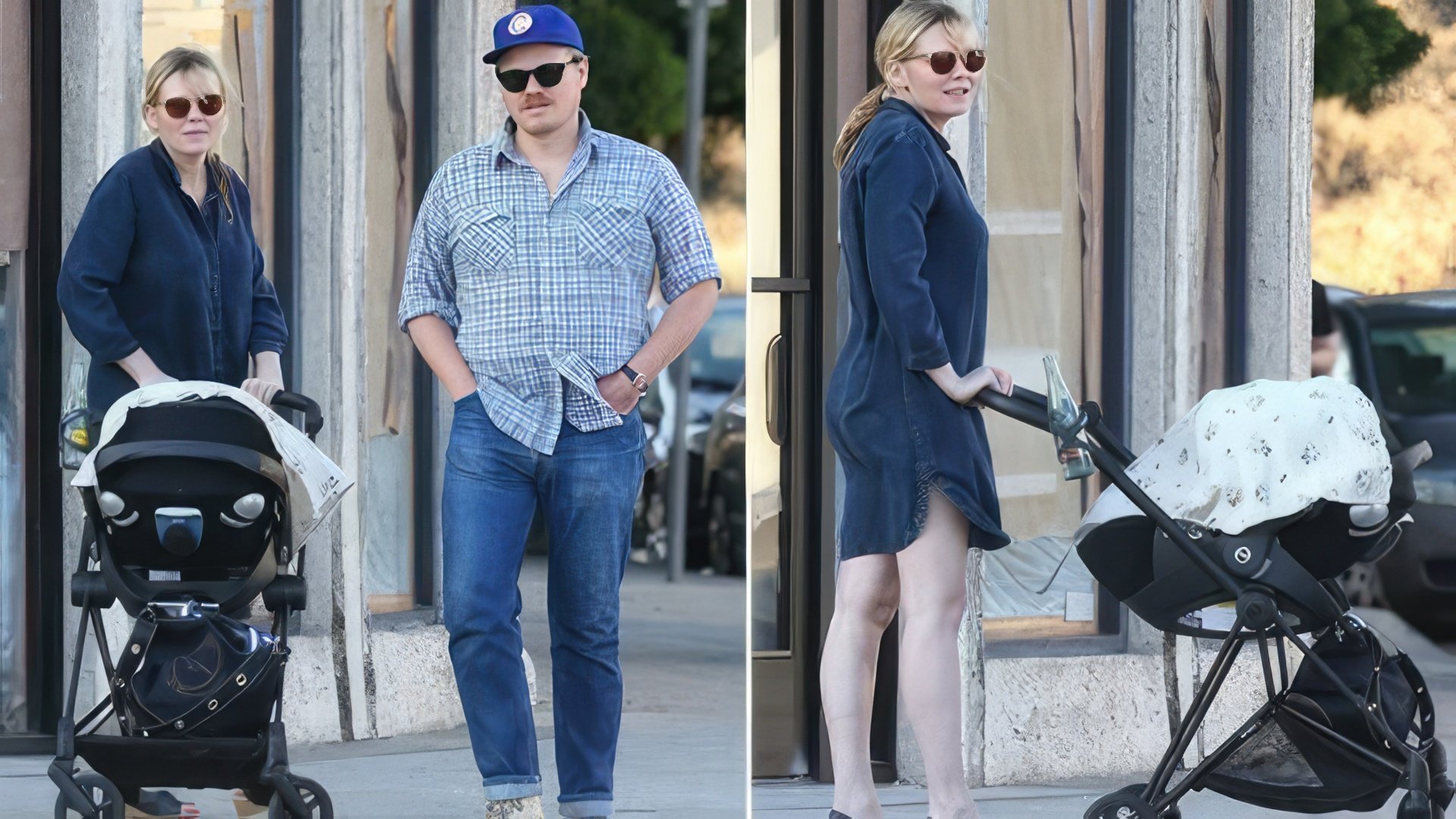Kirsten Dunst with her husband and son