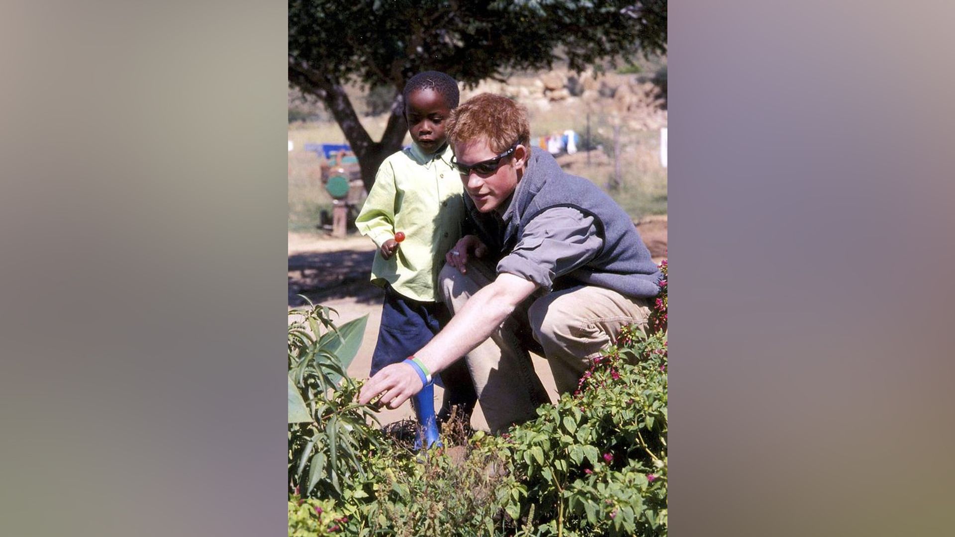 Young Prince Harry in Africa