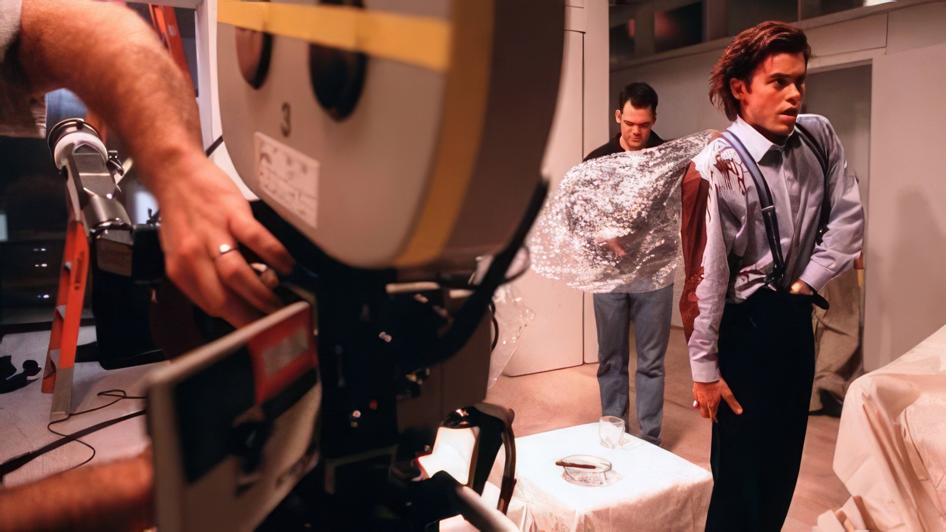 On the set of 'American Psycho'
