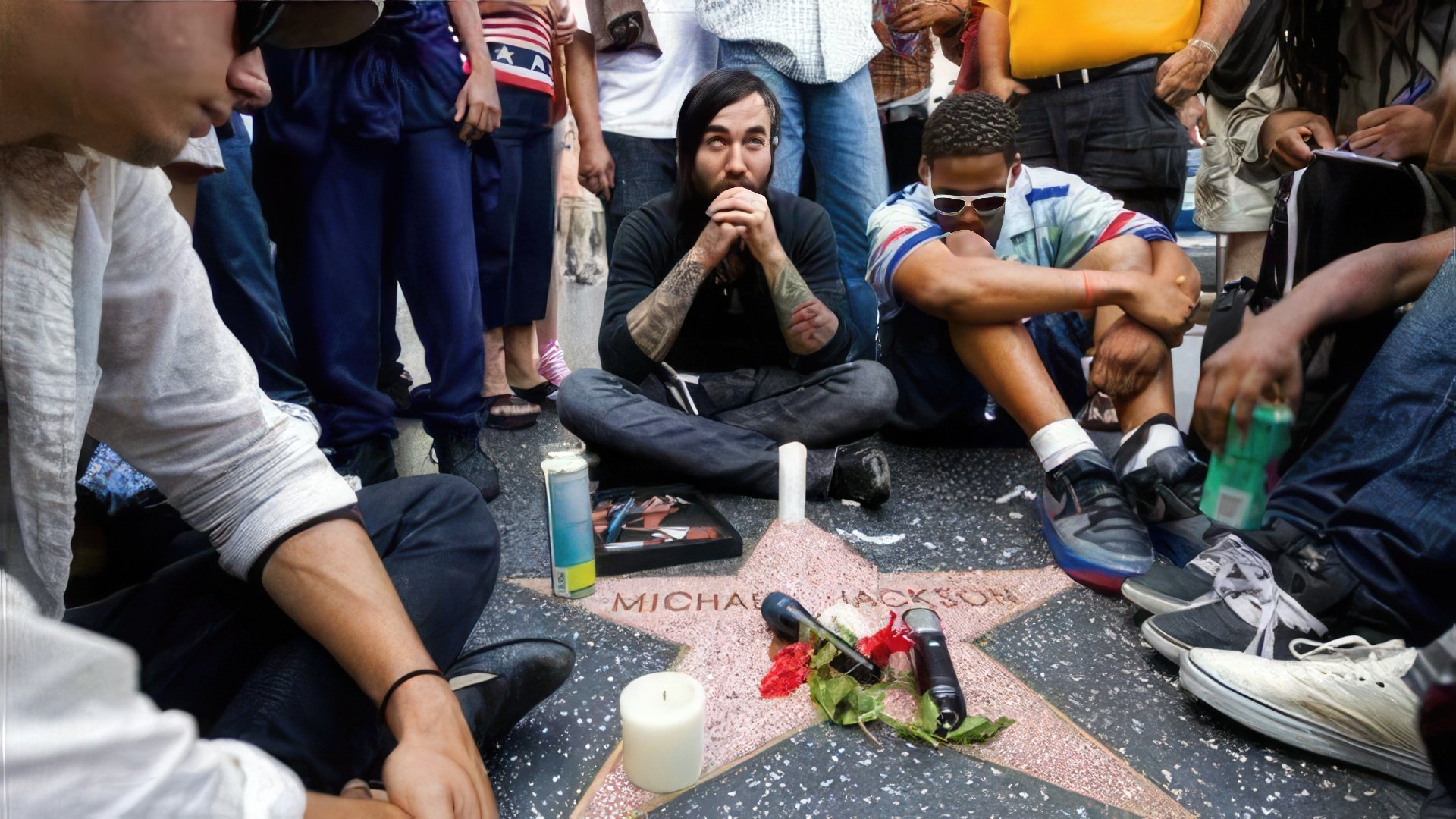 A minute of silence at Michael Jackson's star on the Walk of Fame