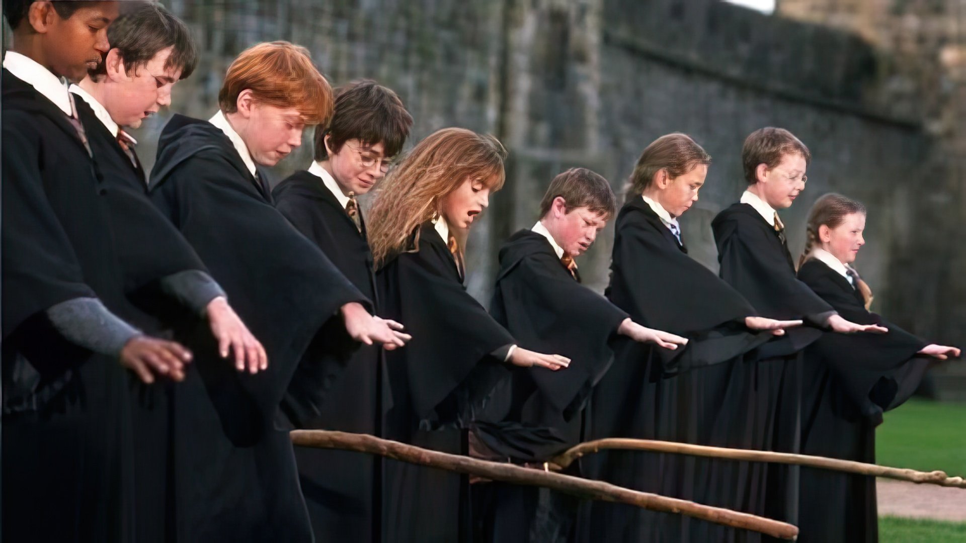 Harry Potter tames his broom