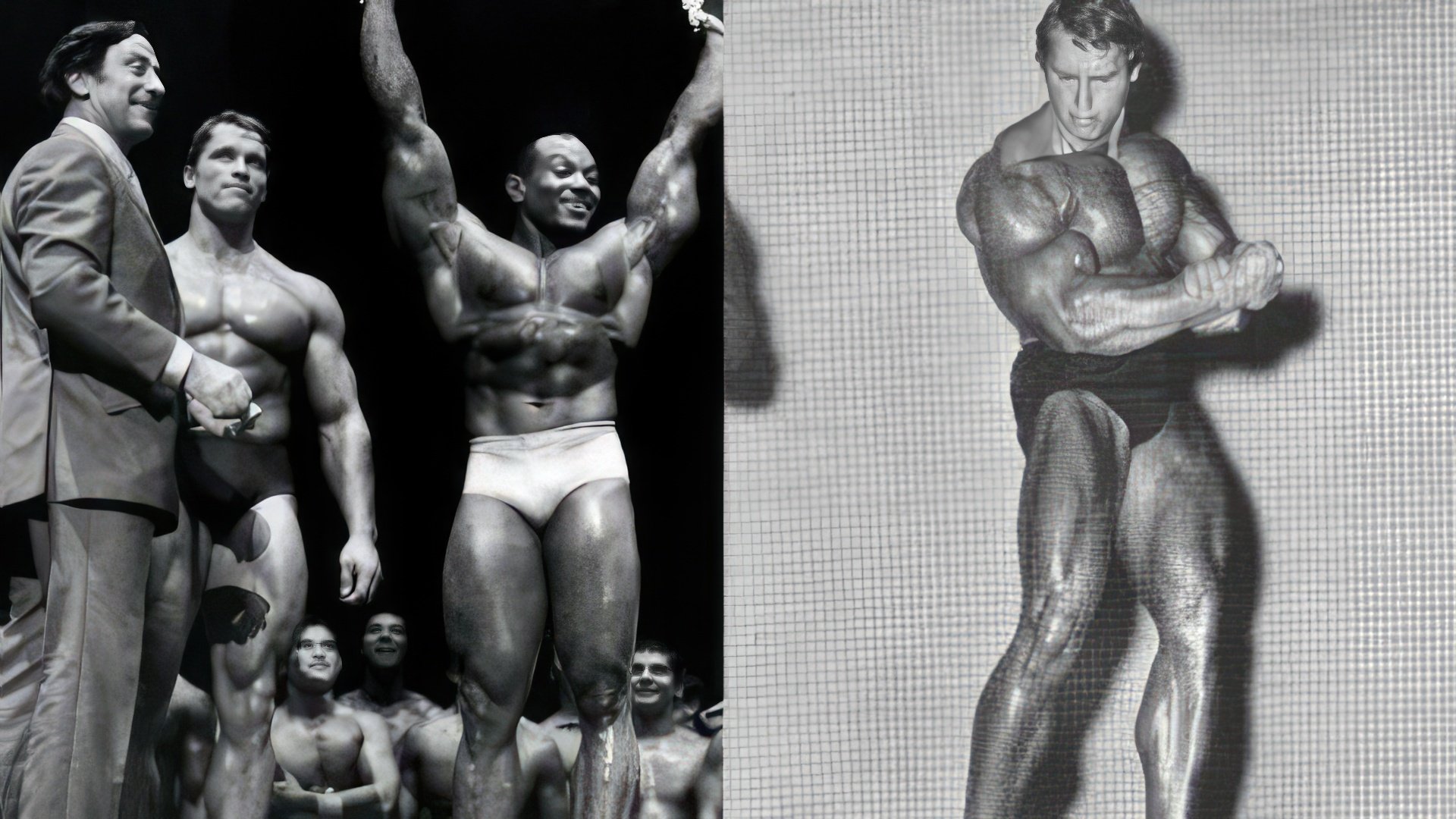 Arnold Schwarzenegger at 'Mr. Olympia' in 1969 and 1970