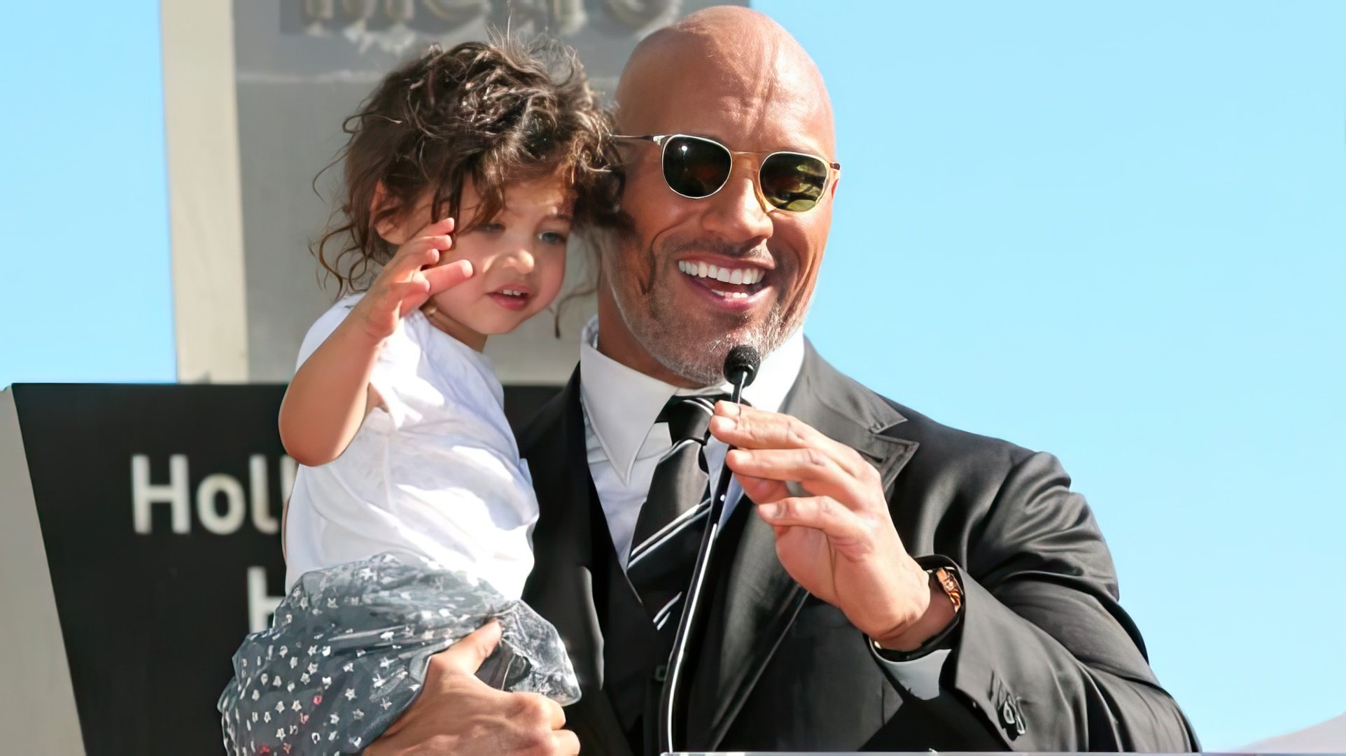 Dwayne Johnson and his daughter Leah
