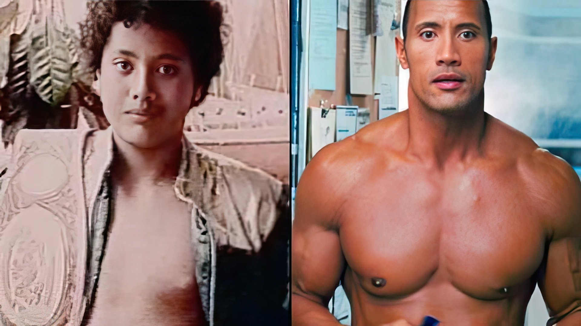 Dwayne Johnson in his youth and young adulthood