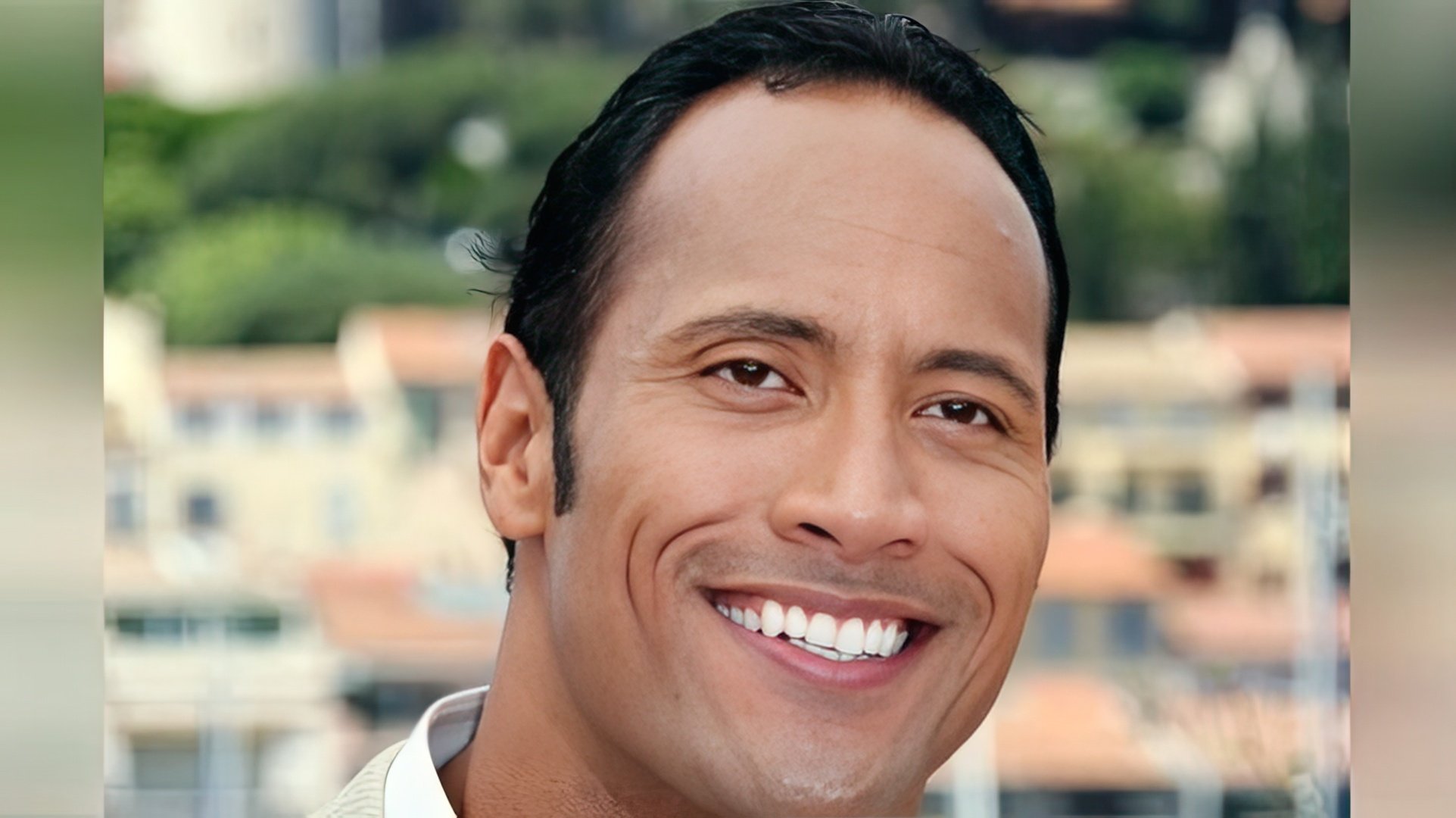 Dwayne Johnson with hair