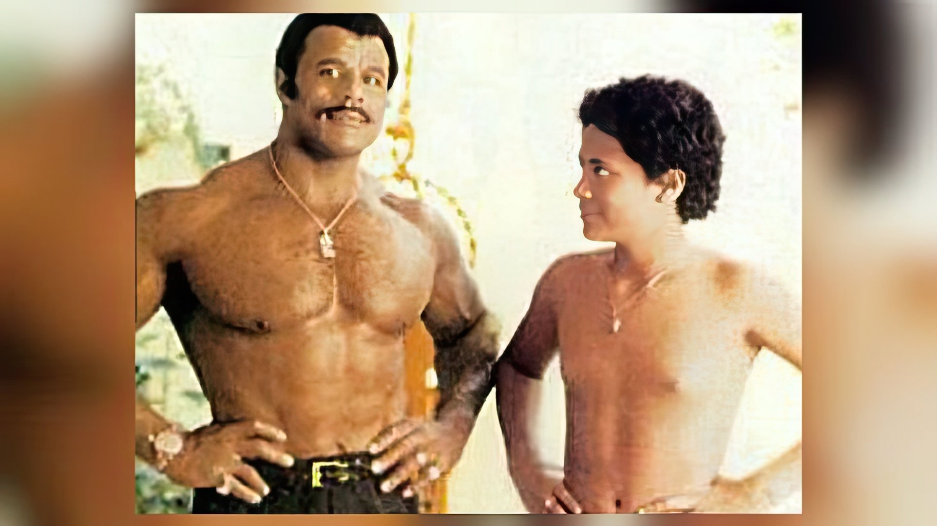 Dwayne Johnson with his father, wrestler Rocky