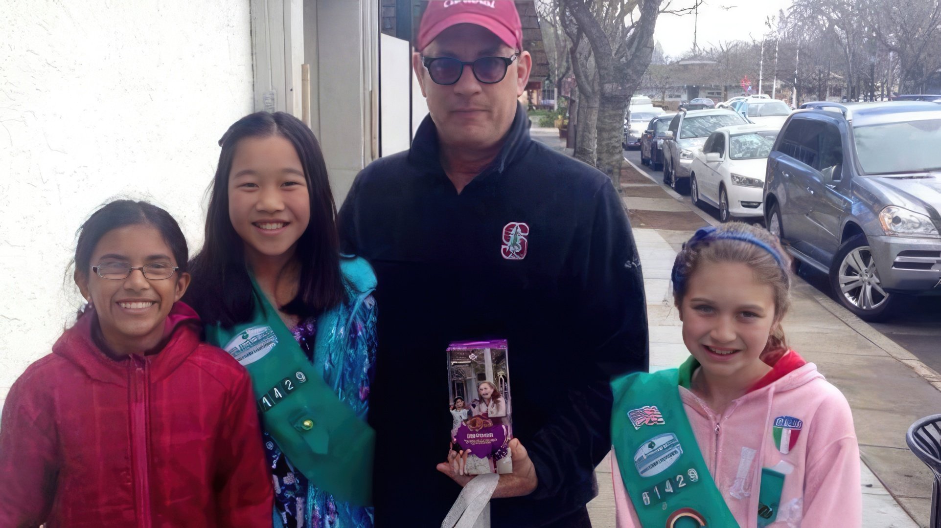 Helped the girls sell cookies