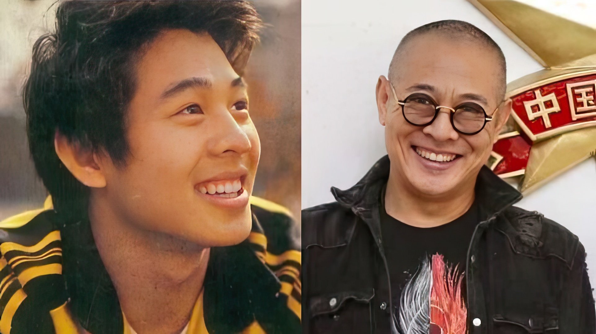 Jet Li in his youth and now