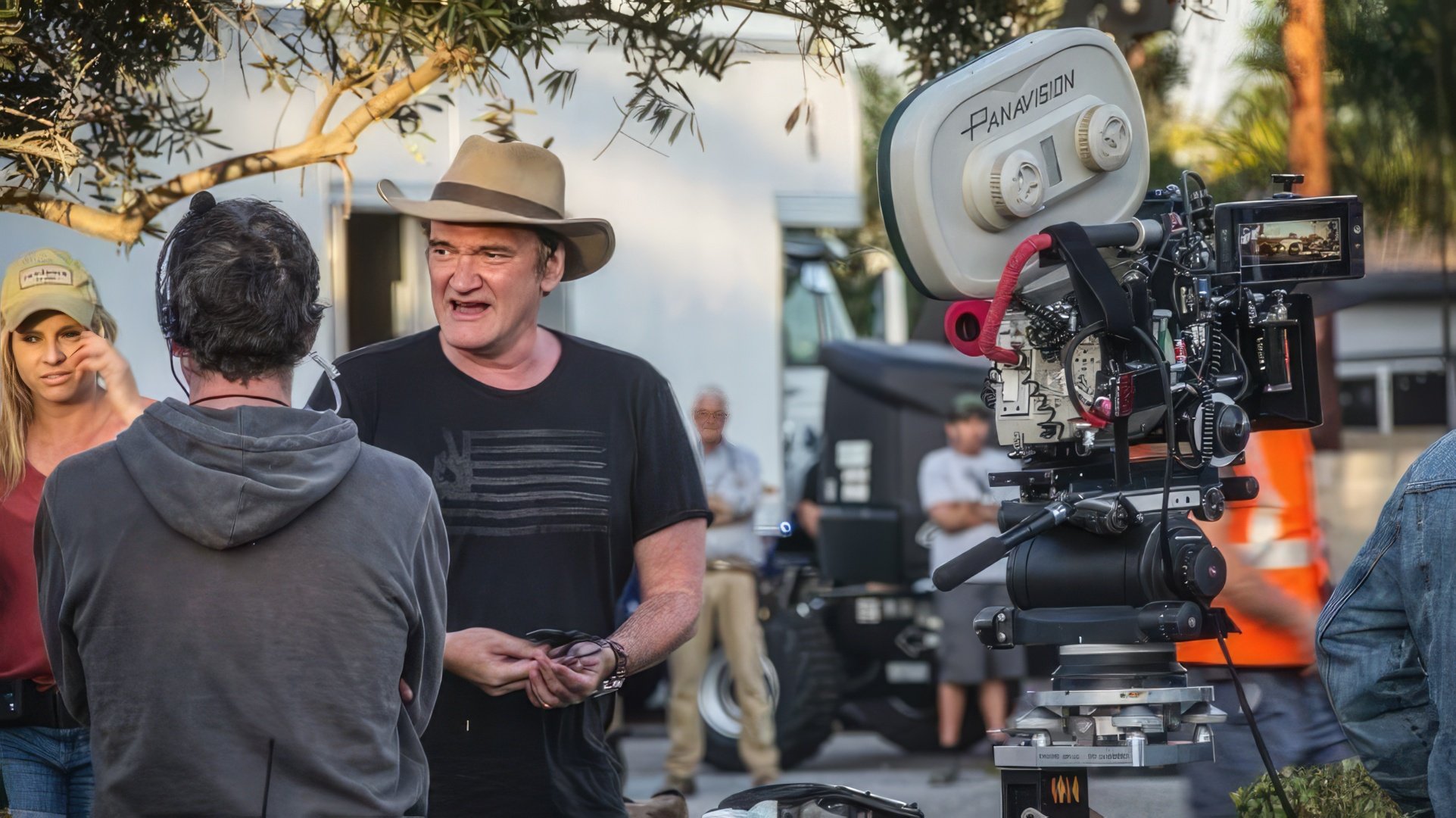 Quentin Tarantino on the set of 'Once Upon a Time in Hollywood'