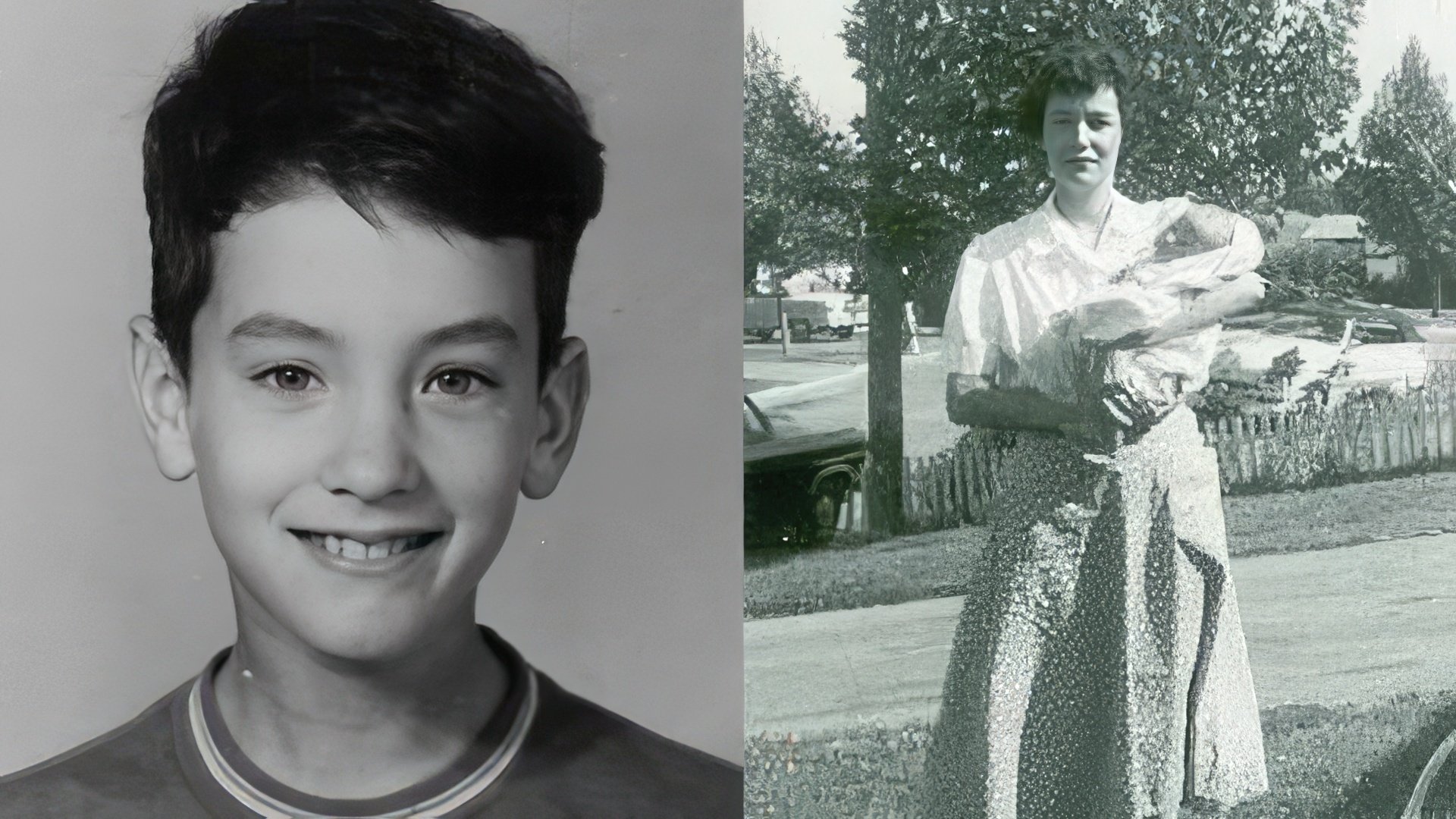Tom Hanks as a child (pictured on the right with his mother)