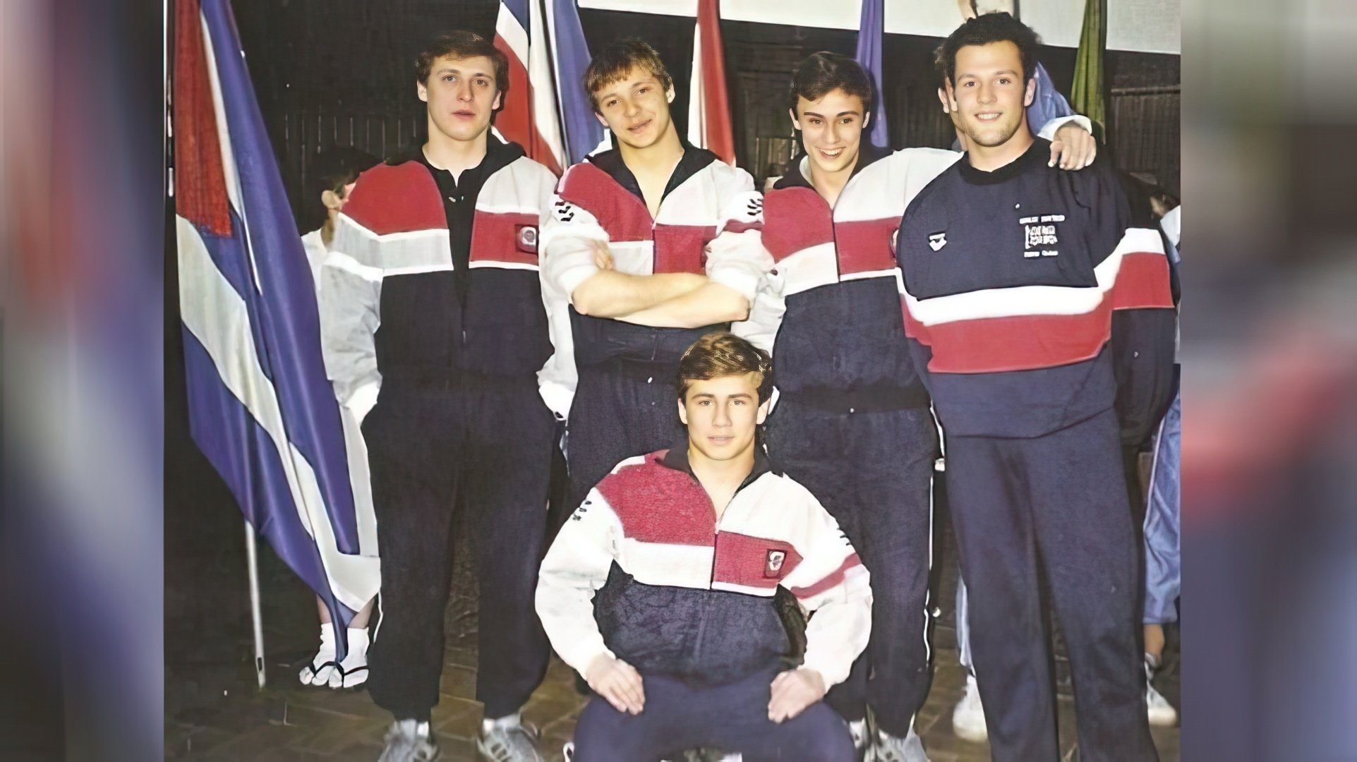 Young Jason Statham (right) at a competition in the USSR