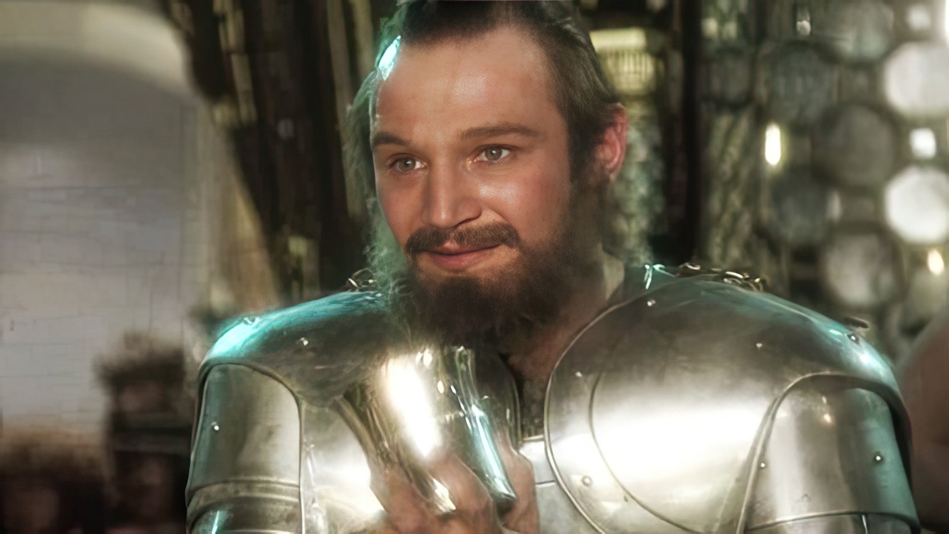 Liam Neeson in the film "Excalibur"
