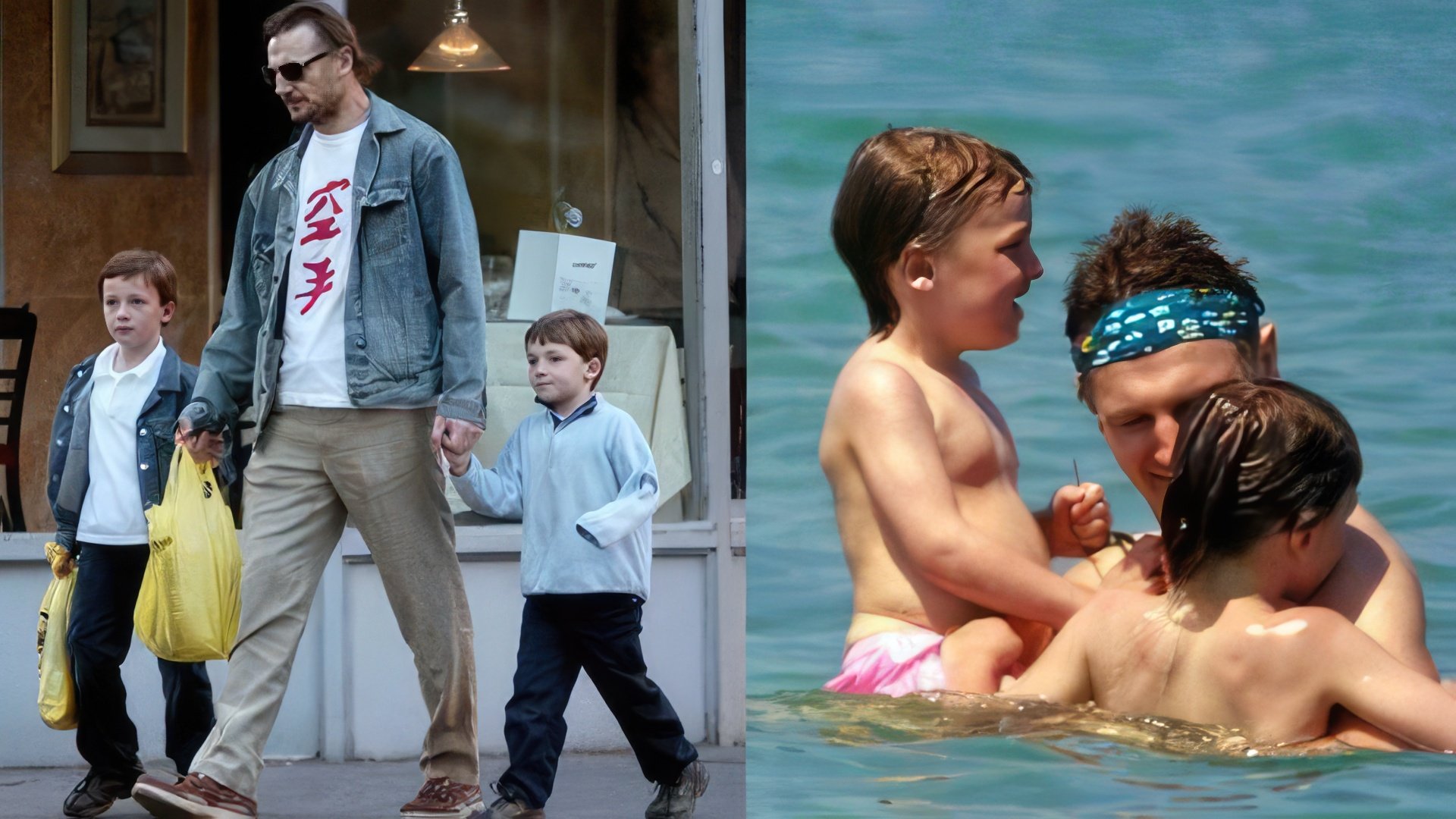 Liam Neeson with his sons