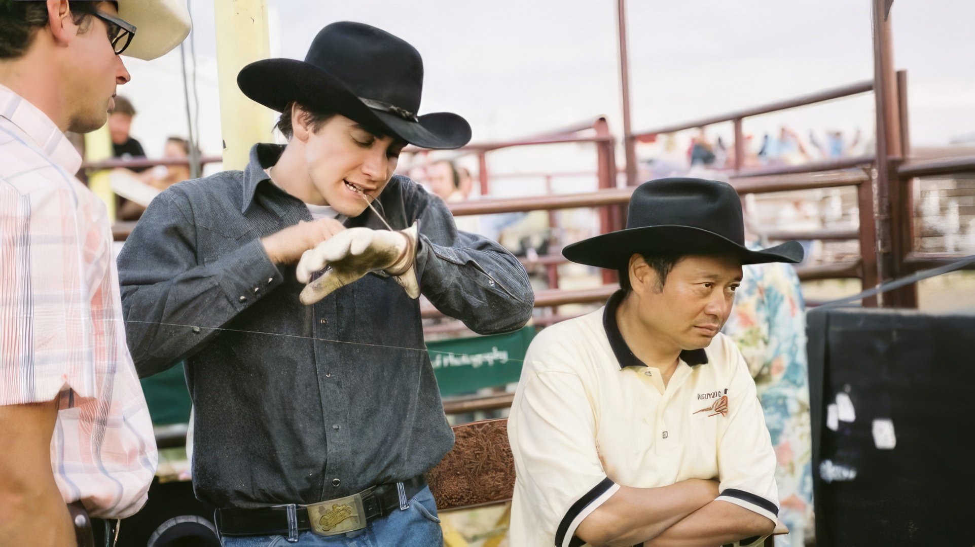 On the set of Brokeback Mountain