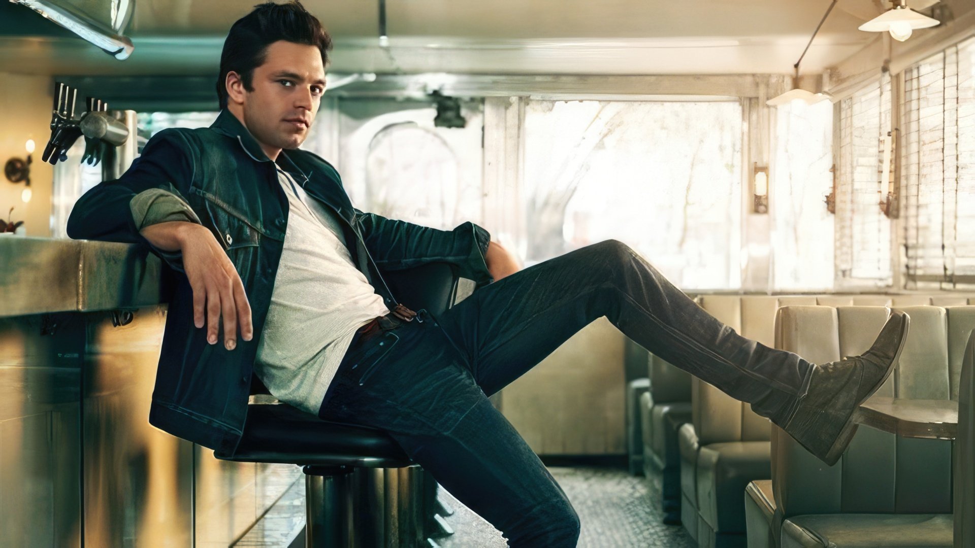 Sebastian Stan's height is 183 cm