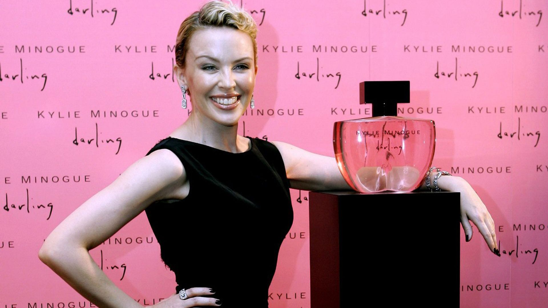 Kylie Minogue on a presentation of her perfume