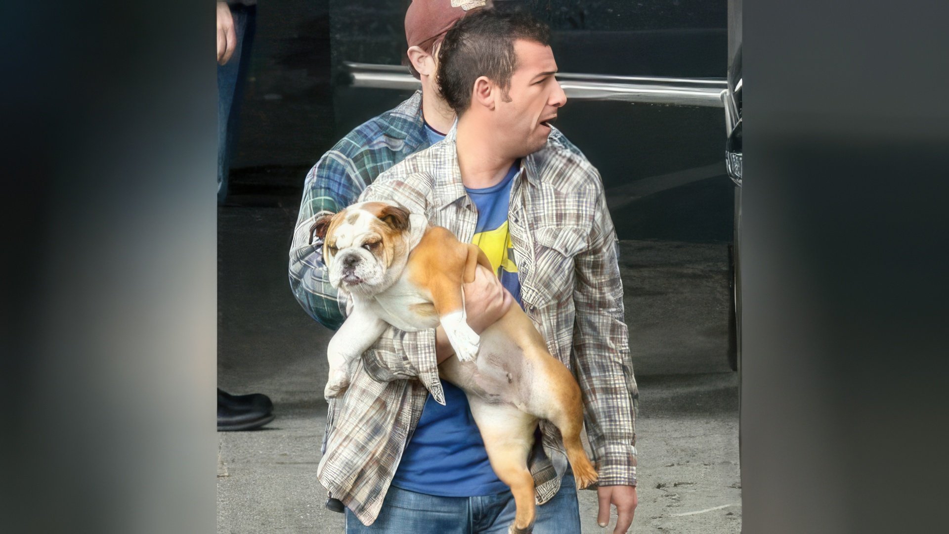 Adam Sandler and his dog named Matzball