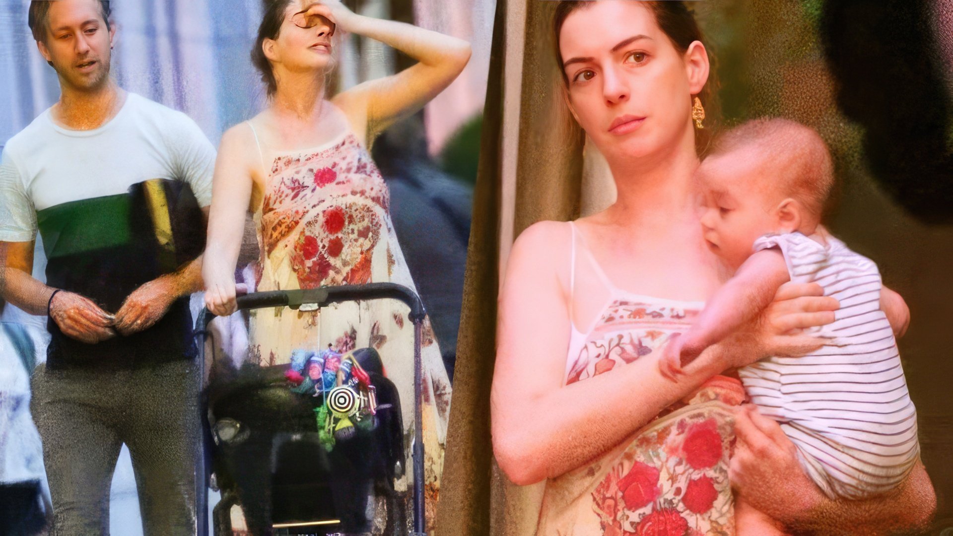 Anne Hathaway with Her Husband and Son