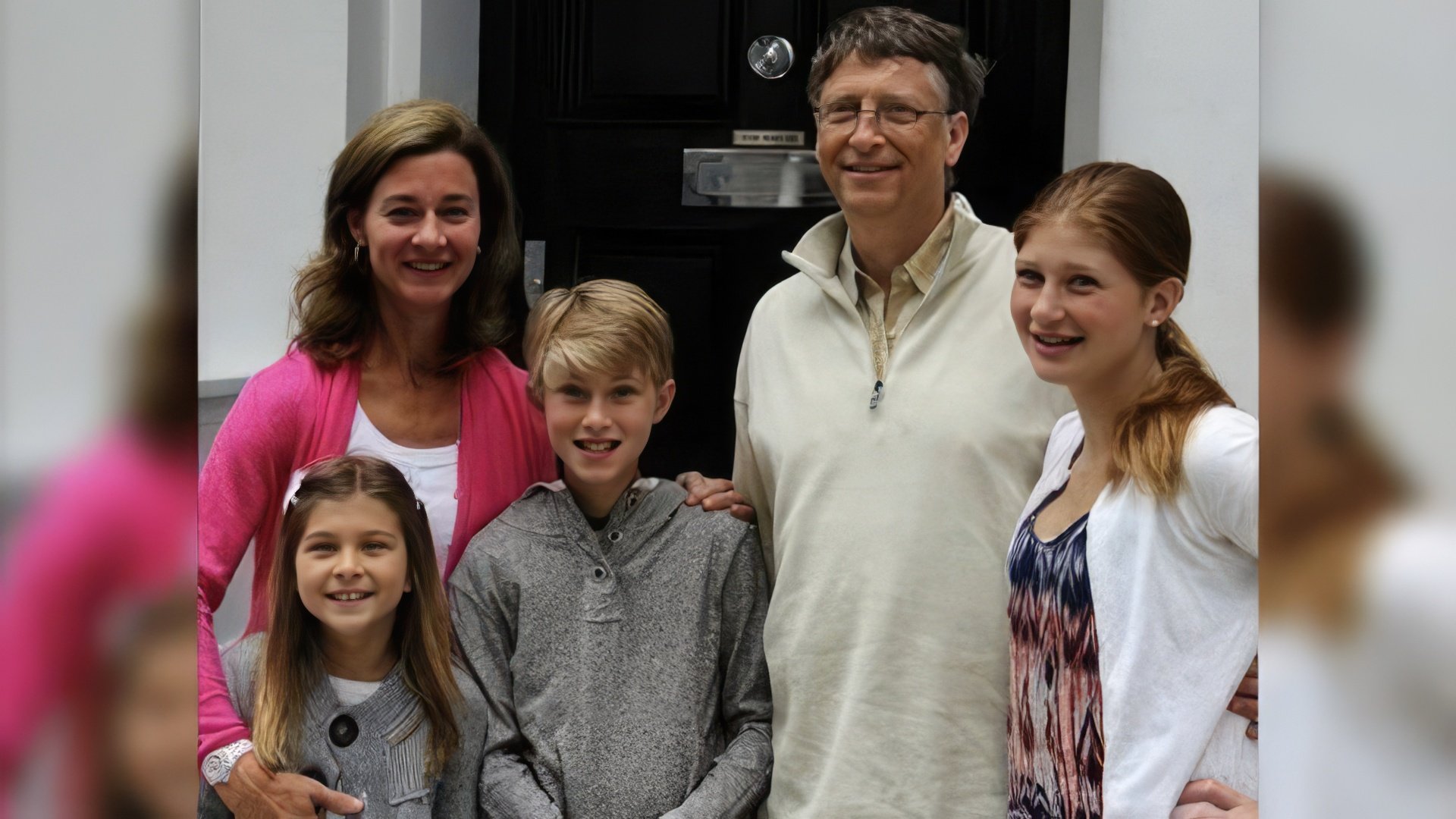 Bill Gates with his wife and children