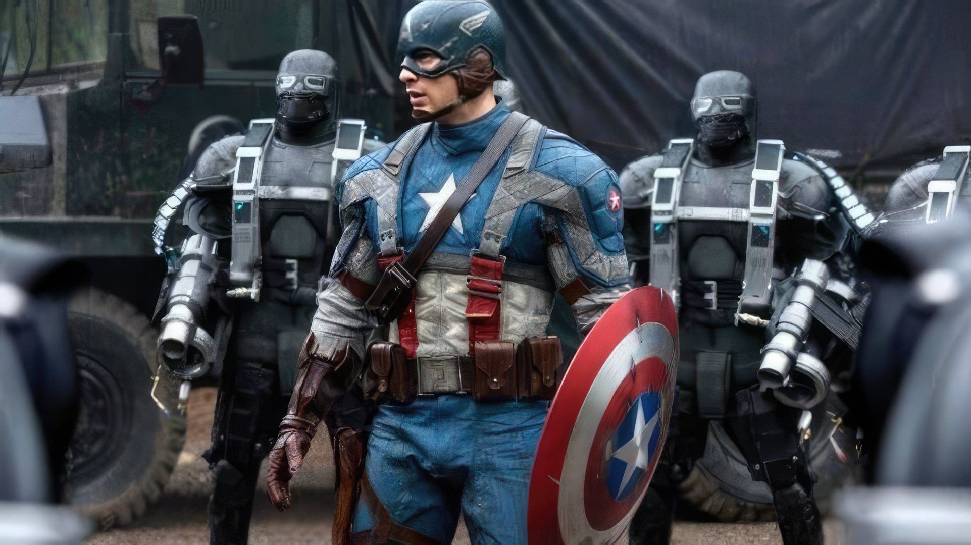 Chris Evans on set