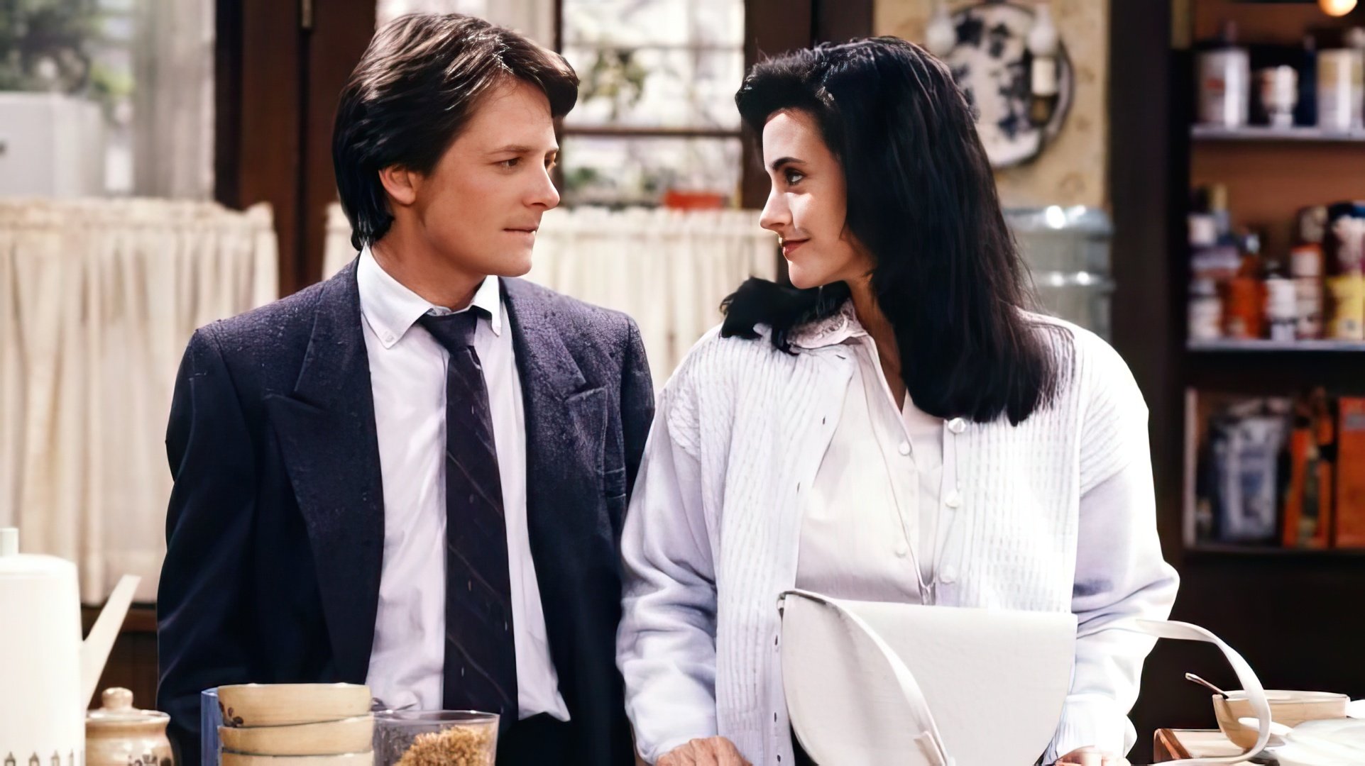 Courteney Cox in the series 'Family Ties'