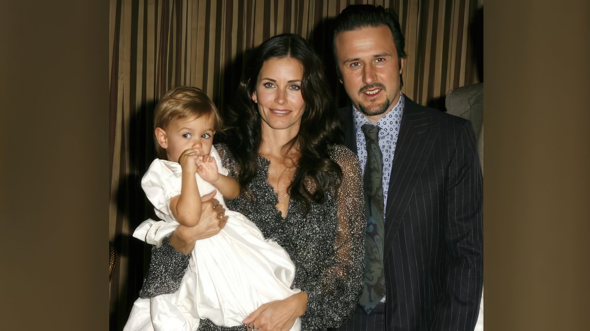 Courteney Cox with her husband and daughter