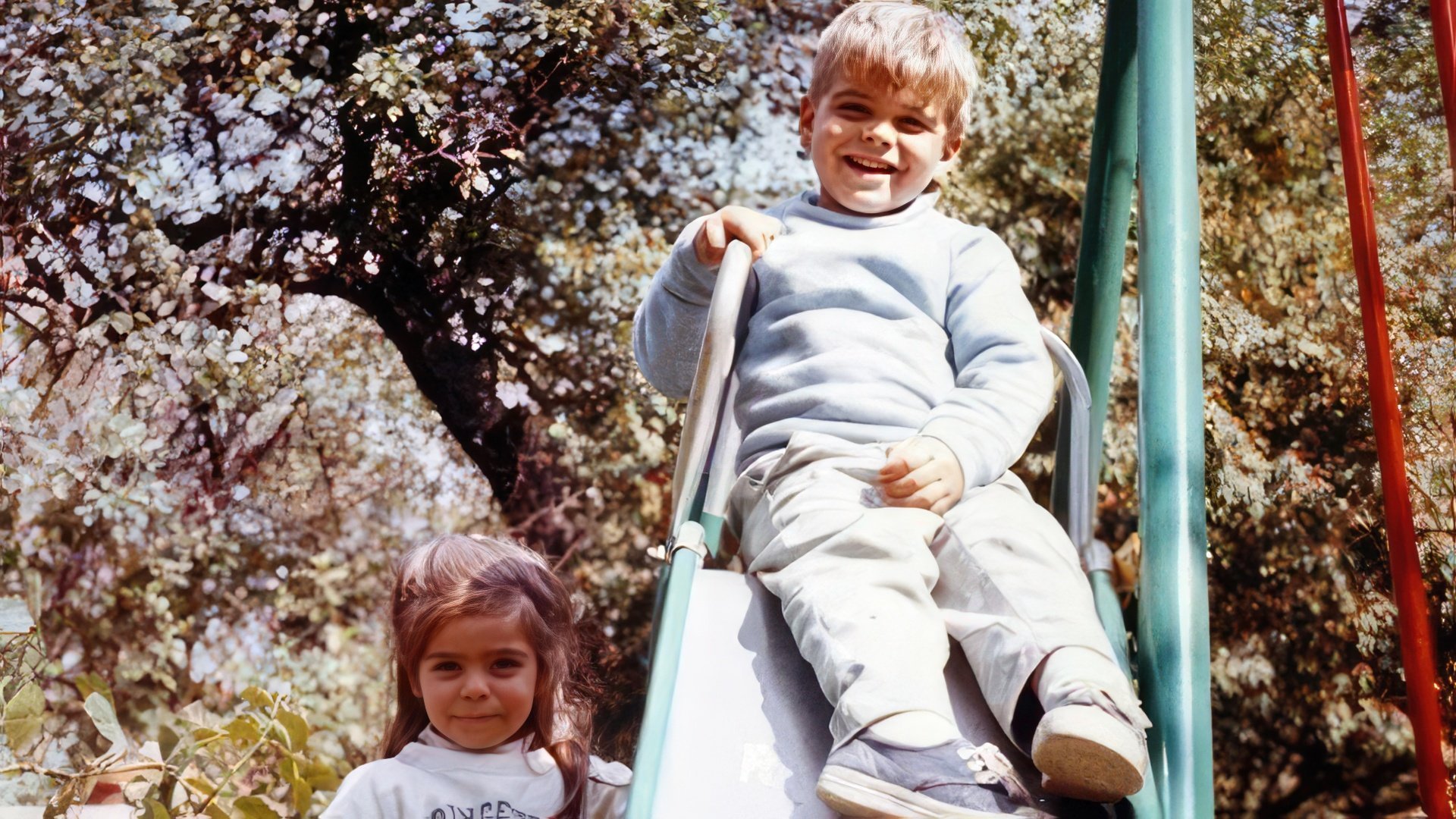 George Clooney in his childhood with his sister