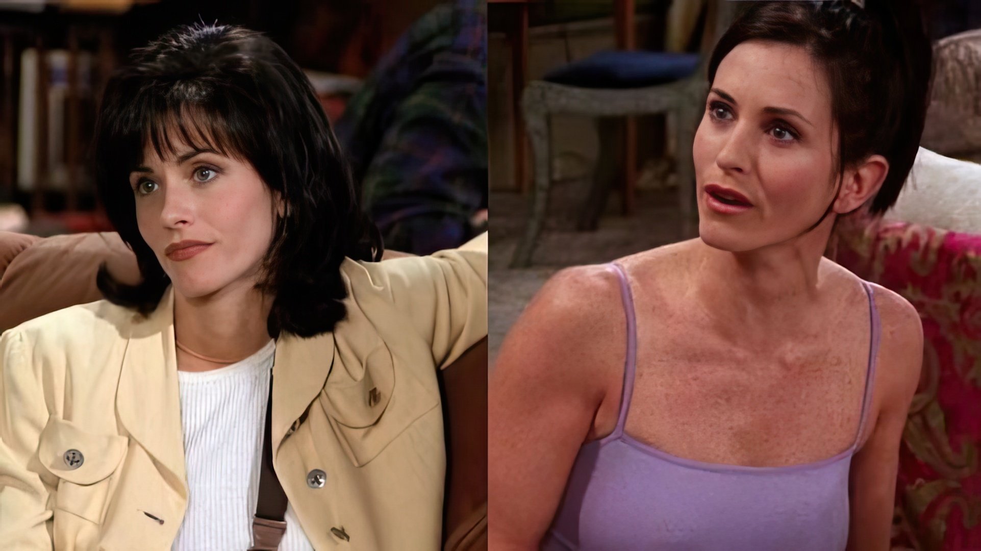 Monica in the first and last seasons of 'Friends'
