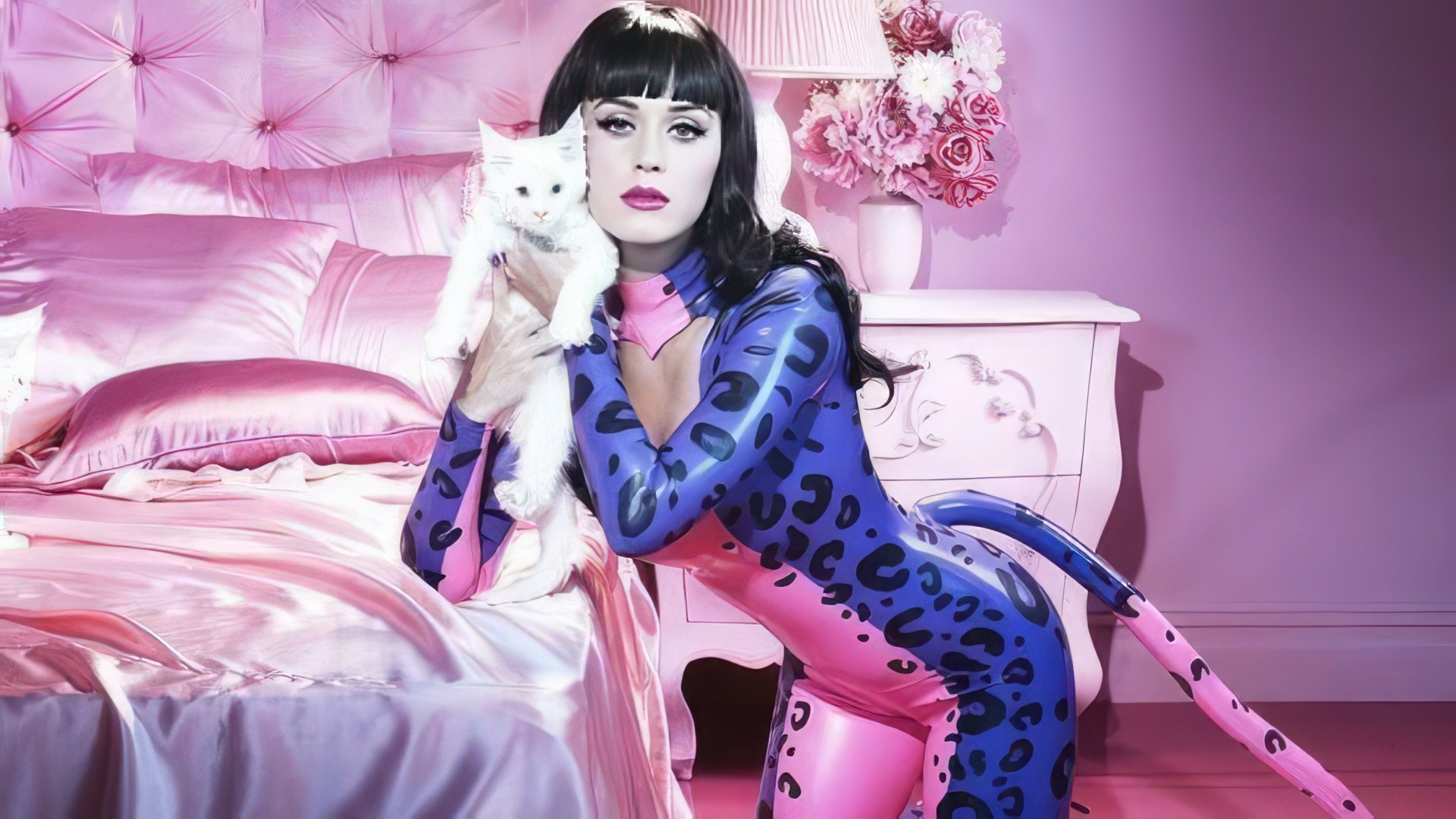 Photo shoot to advertise the fragrance Meow by Katy Perry