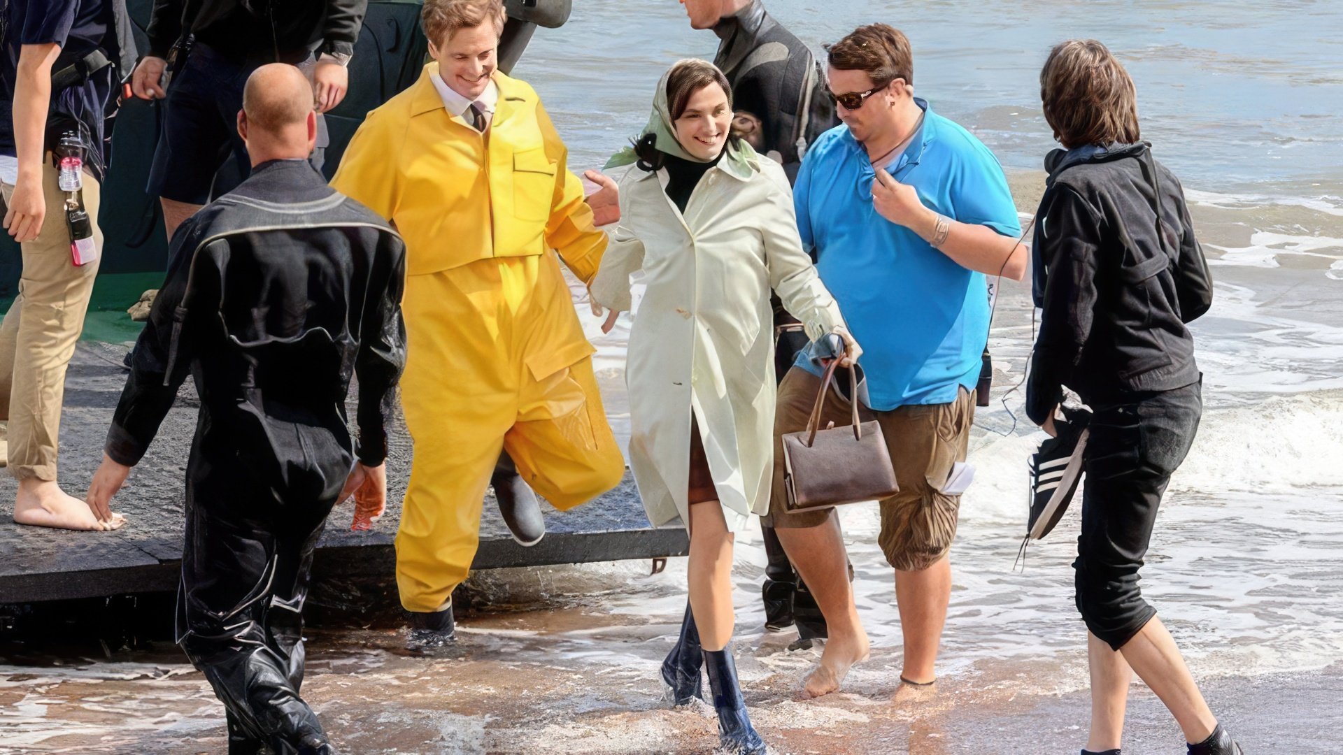 Photos from the filming of the movie The Mercy