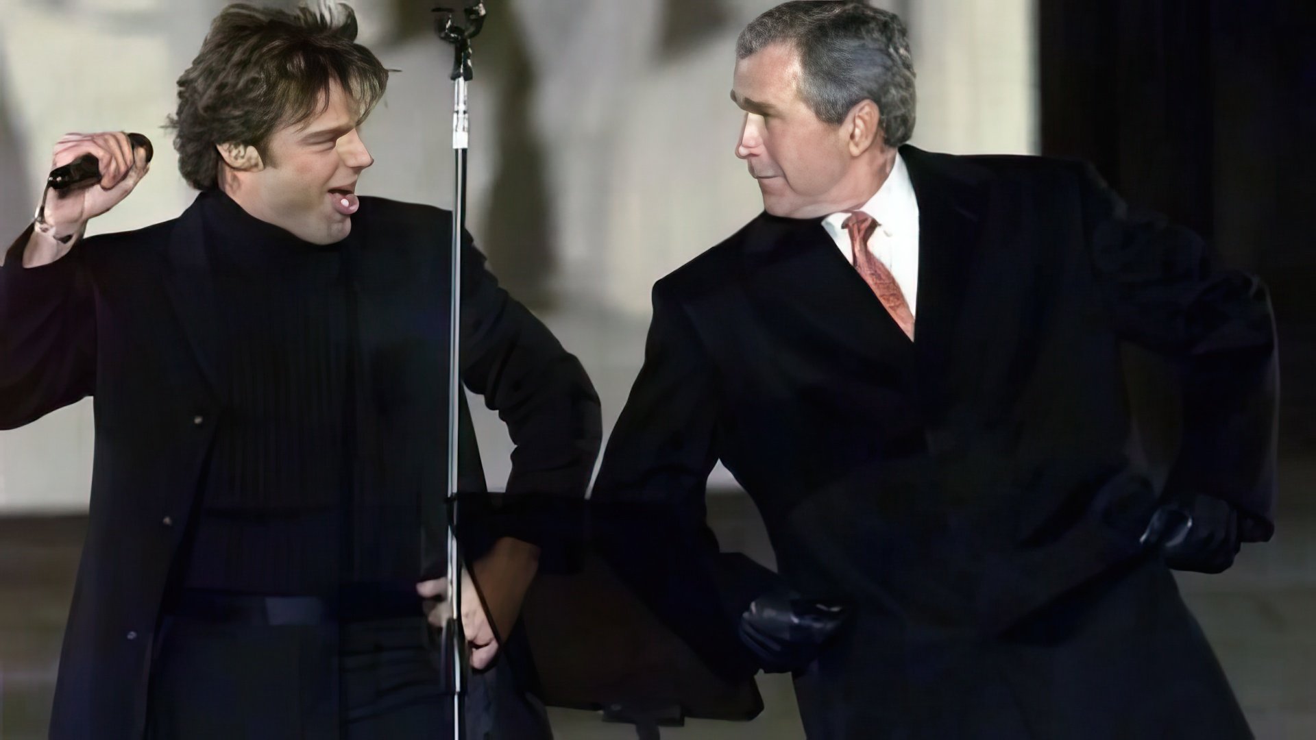 Ricky Martin danced with George Bush