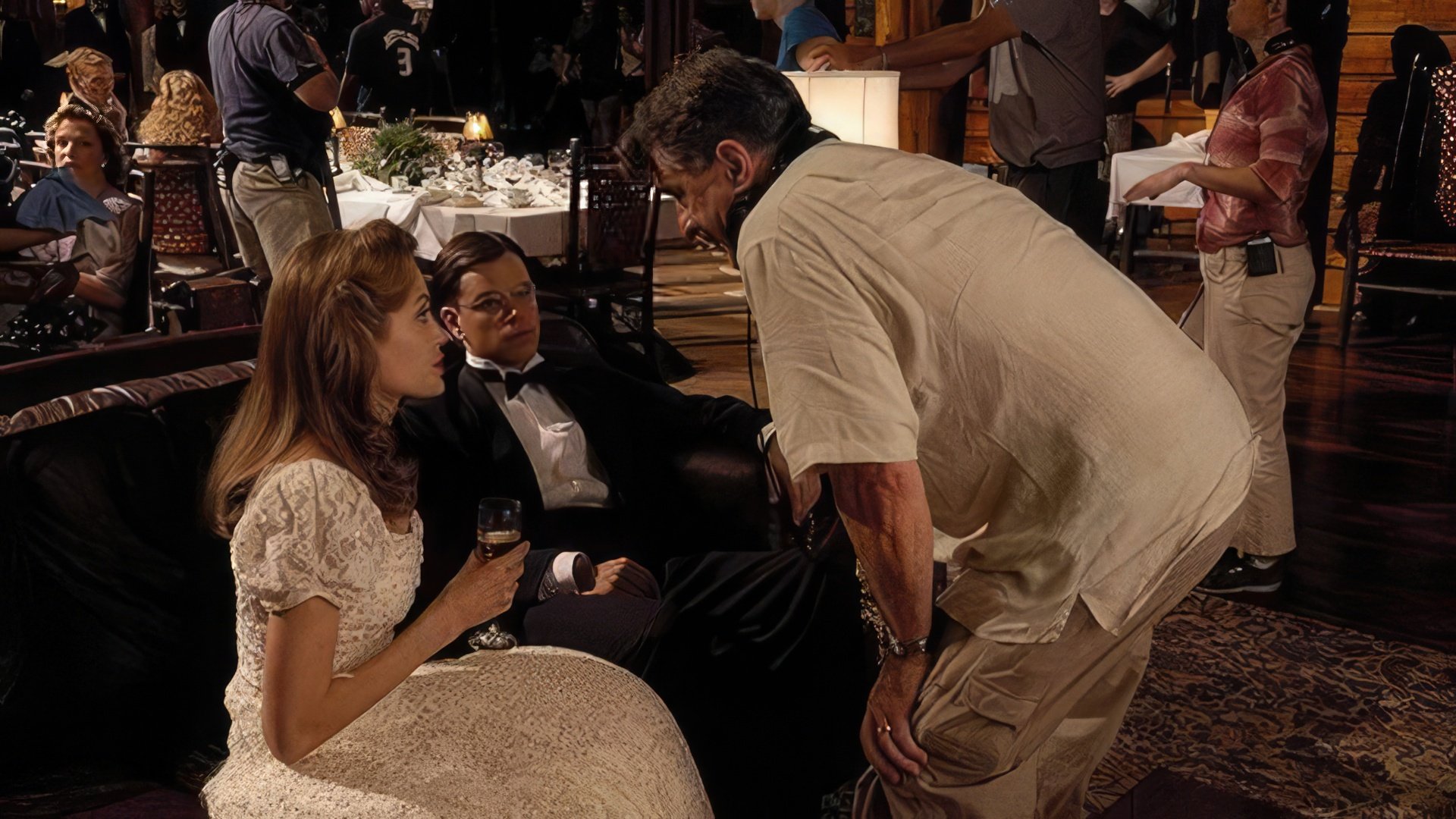 Robert De Niro, Matt Damon, and Angelina Jolie on the set of 'The Good Shepherd'