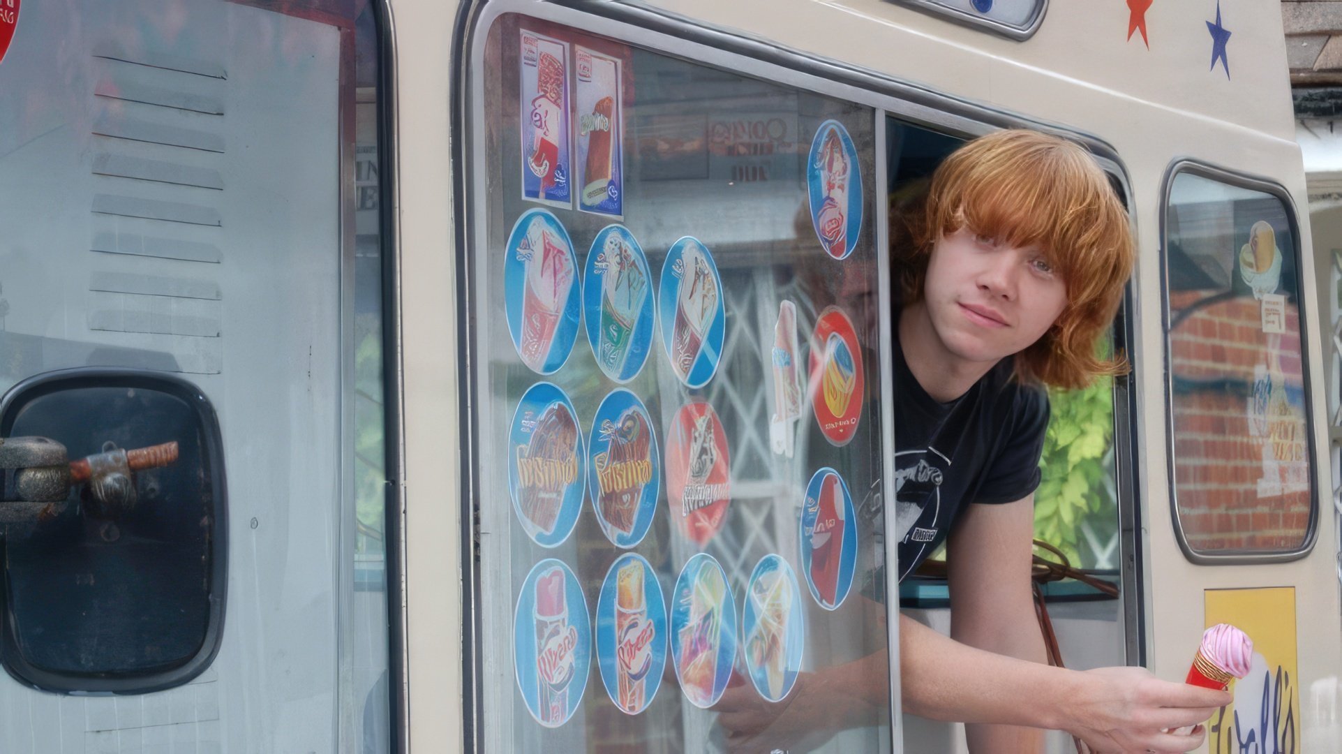 Rupert Grint with his ice cream van